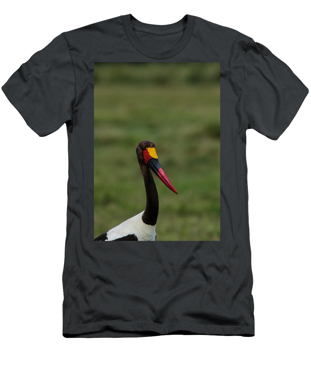 Birds Of Africa T-Shirt featuring the photograph Saddle Billed Stork by Ramabhadran Thirupattur