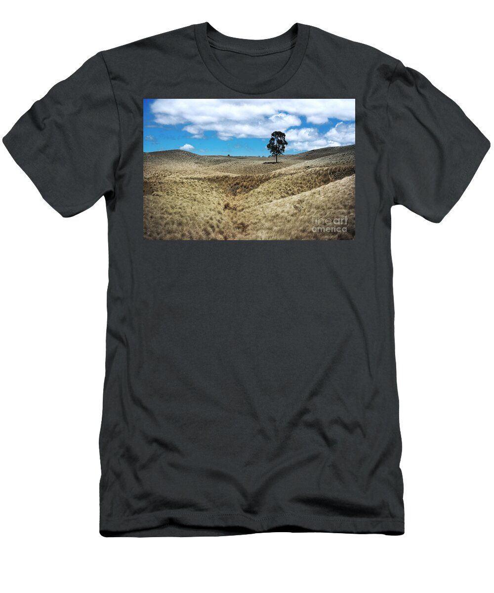 Fields T-Shirt featuring the photograph Saddle Road Dreams Revisited by Ellen Cotton
