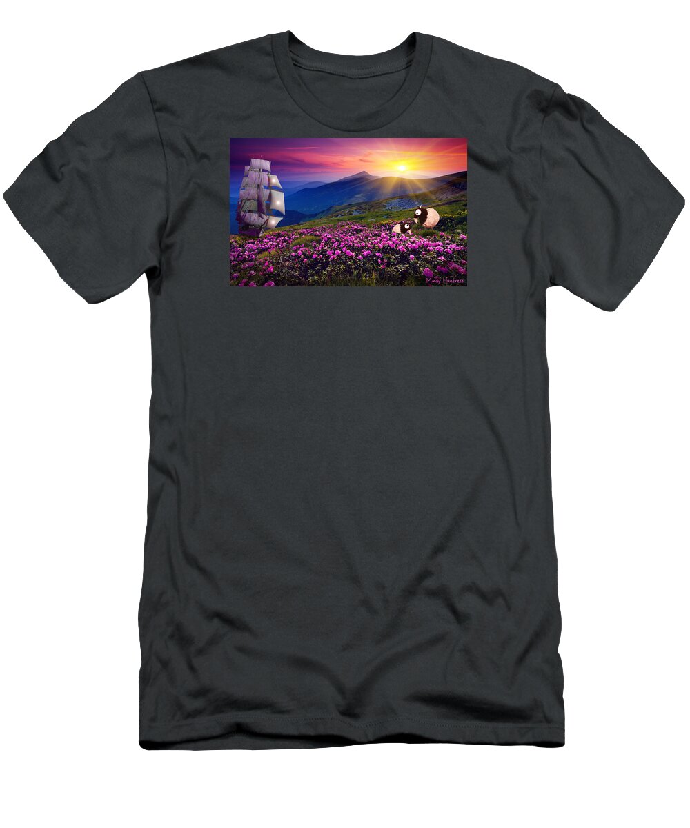 Sailing T-Shirt featuring the painting Sail Away With Me by Mindy Huntress