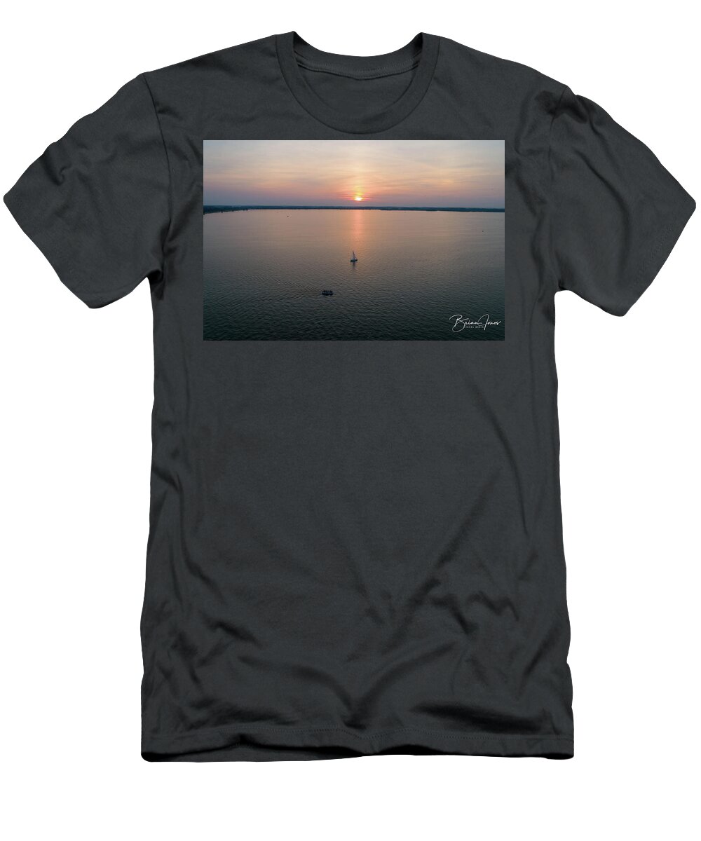  T-Shirt featuring the photograph Sailing at Sunset by Brian Jones