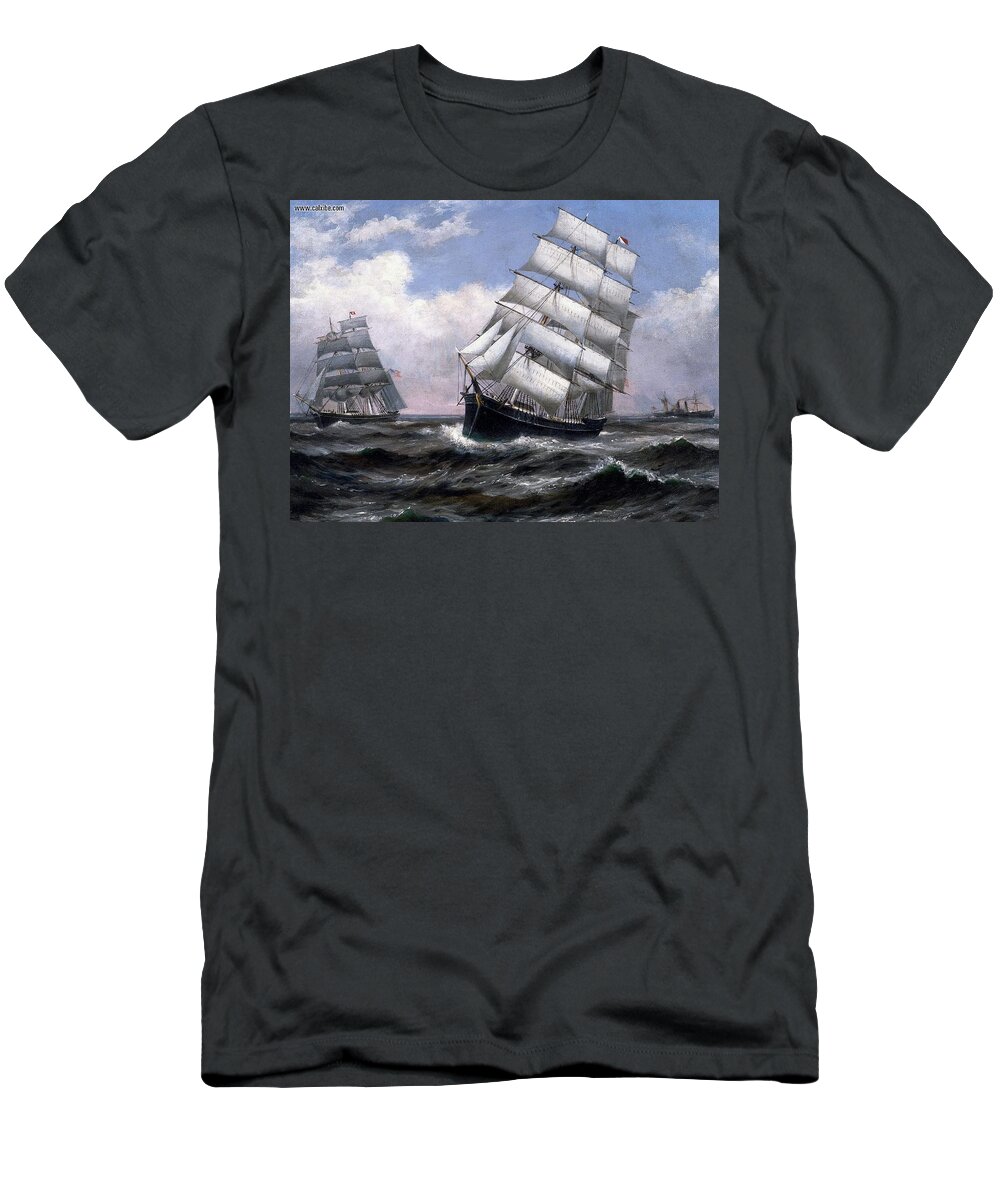 Sailing Ship T-Shirt featuring the digital art Sailing Ship by Super Lovely