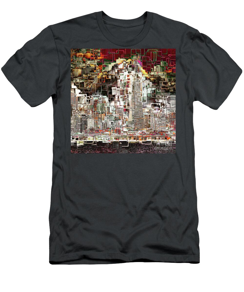 Wingsdomain T-Shirt featuring the photograph San Francisco Skyline EOS 5D29399 v2 square by Wingsdomain Art and Photography