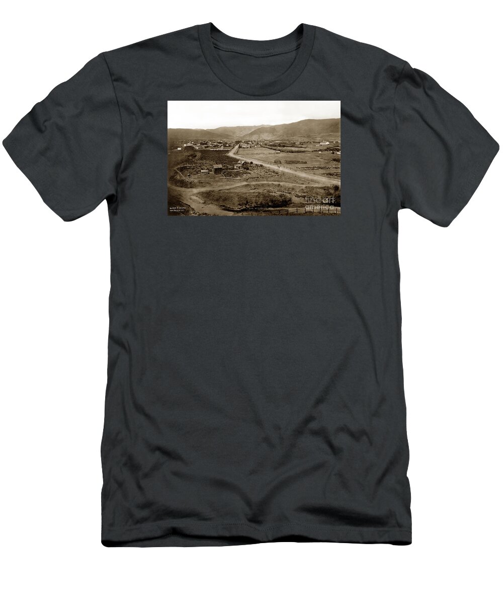 San Luis Obispo T-Shirt featuring the photograph San Luis Obispo California by Carleton E. Watkins 1876 by Monterey County Historical Society