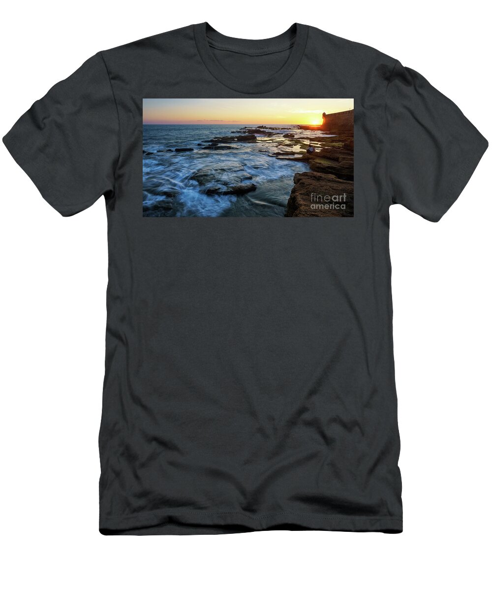 Water T-Shirt featuring the photograph San Sebastian Castle Sunset Cadiz Spain by Pablo Avanzini