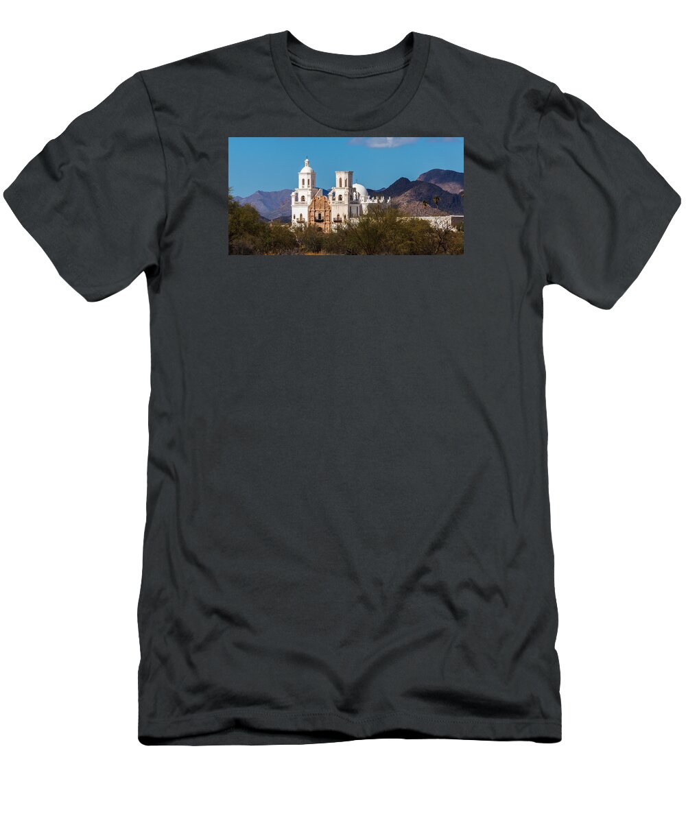 Architecture T-Shirt featuring the photograph San Xavier Mission Tucson by Ed Gleichman