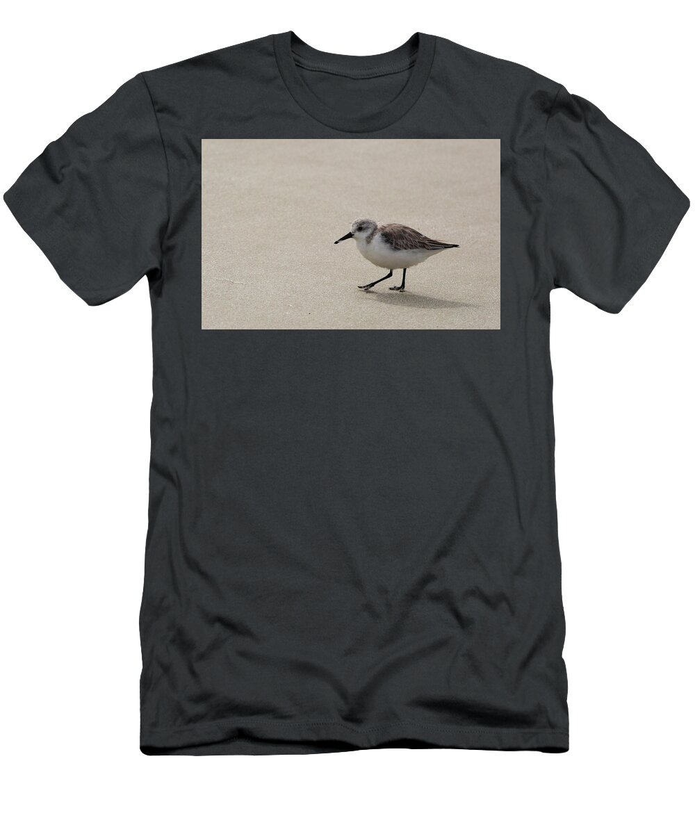 Sandpiper T-Shirt featuring the photograph Sandpiper at the Beach by Jean Clark