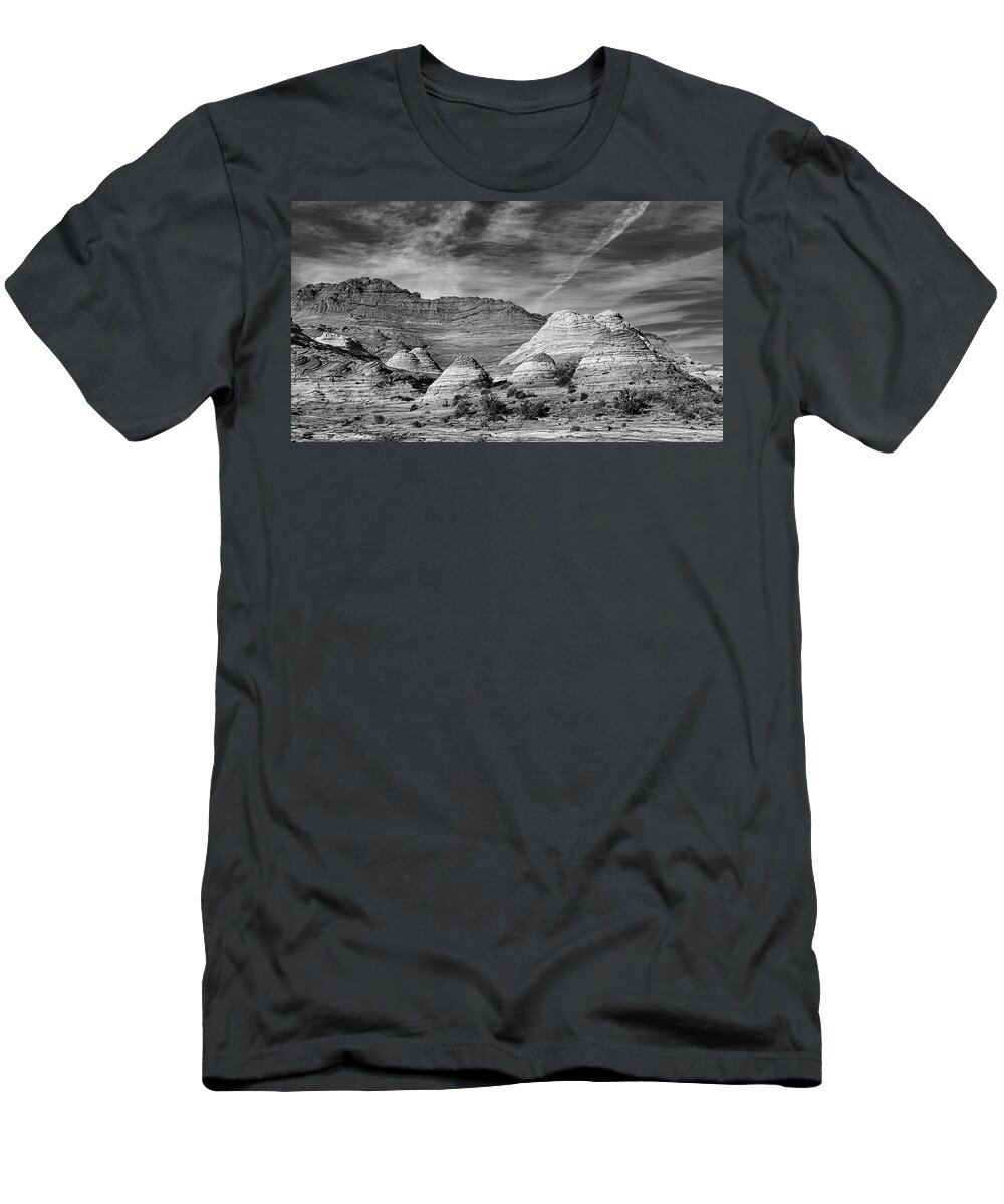 Ancient T-Shirt featuring the photograph Sandstone Beehives bw by Jerry Fornarotto