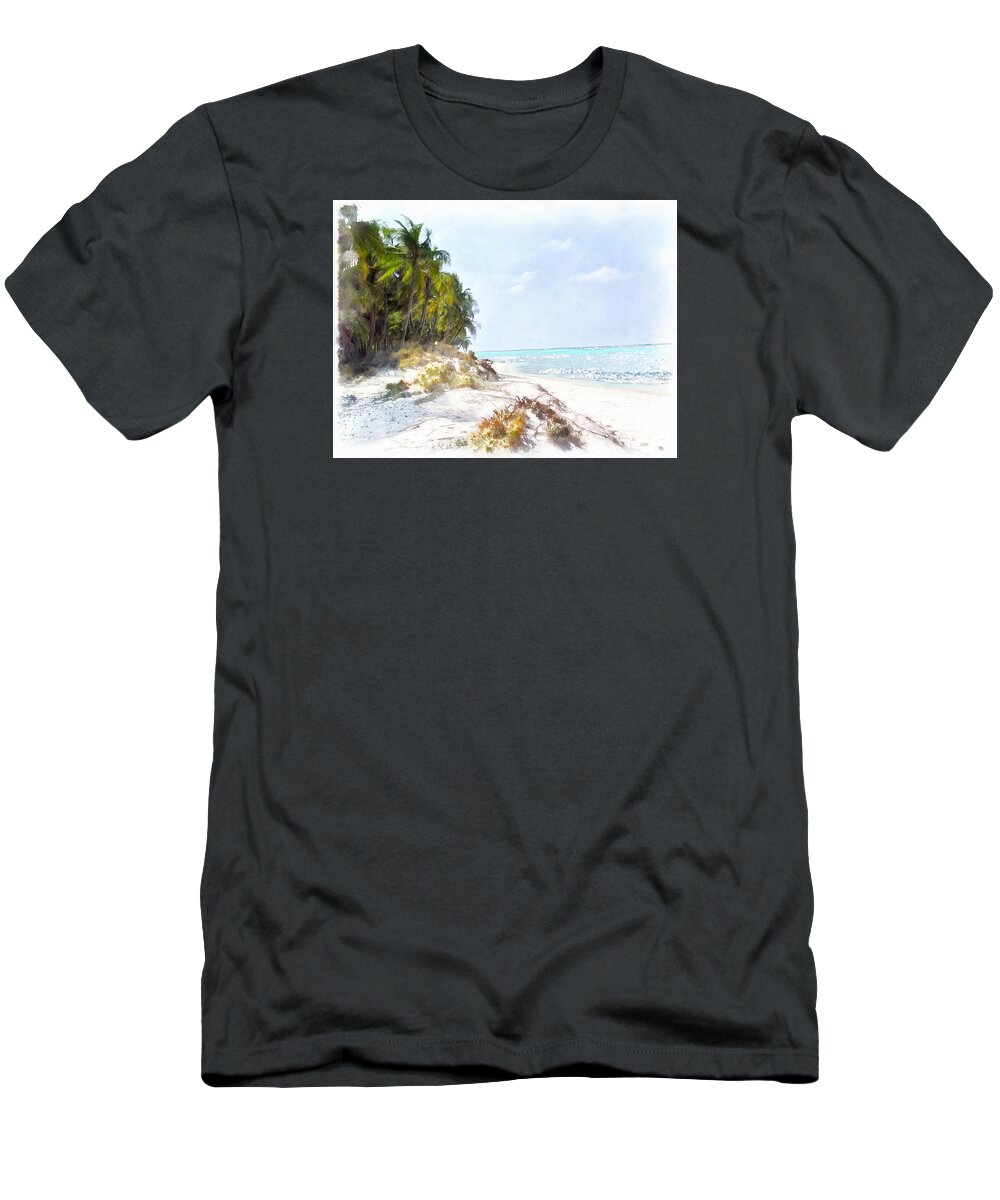 Sandy Beach T-Shirt featuring the photograph Sandy Beach In Lakshadweep by Ashish Agarwal