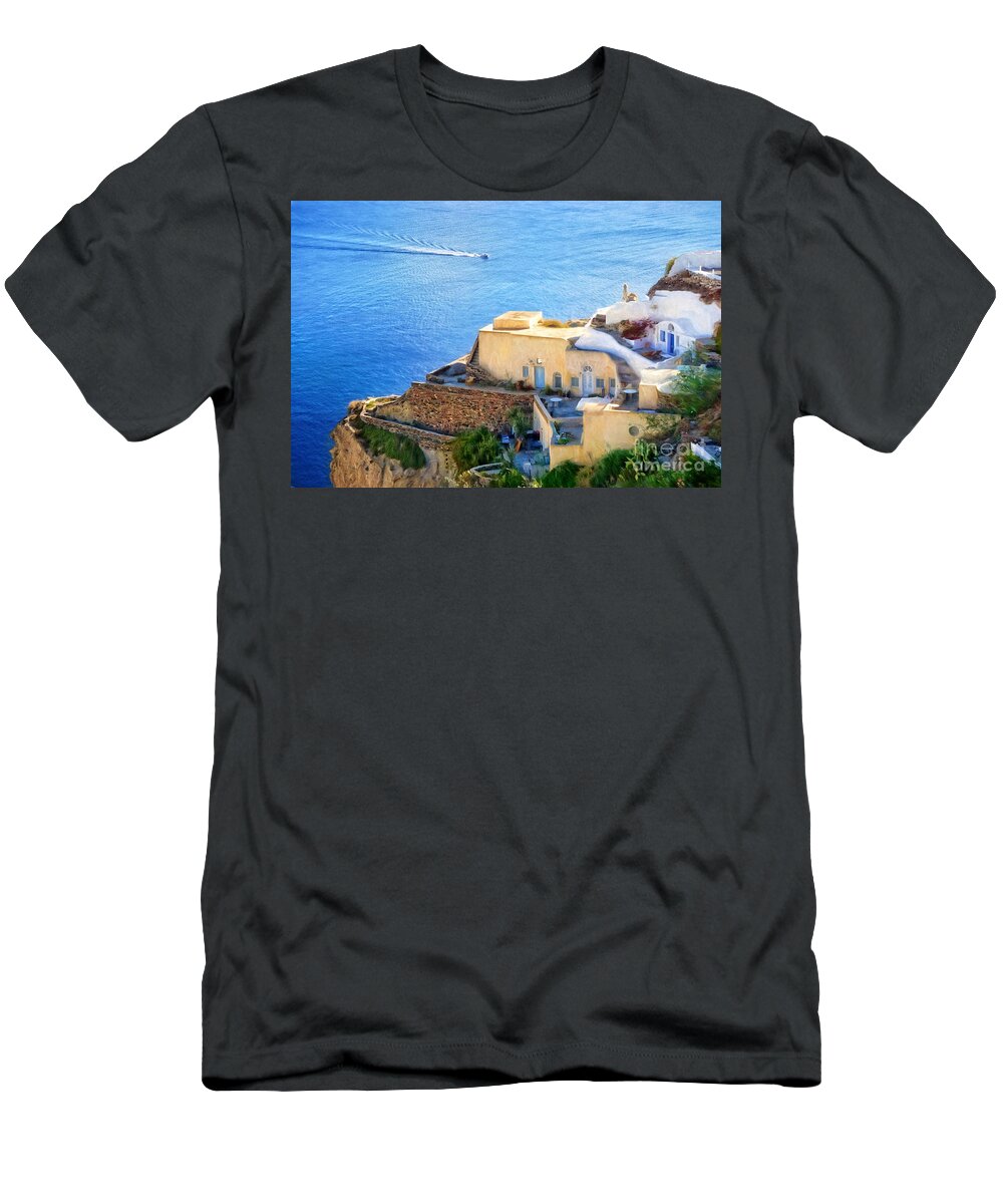 Greece T-Shirt featuring the photograph Santorini Greece by HD Connelly