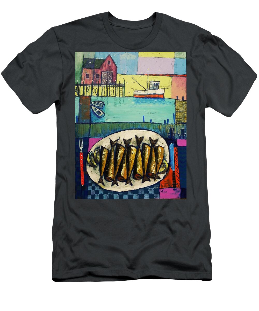  T-Shirt featuring the painting Sardines by Mikhail Zarovny