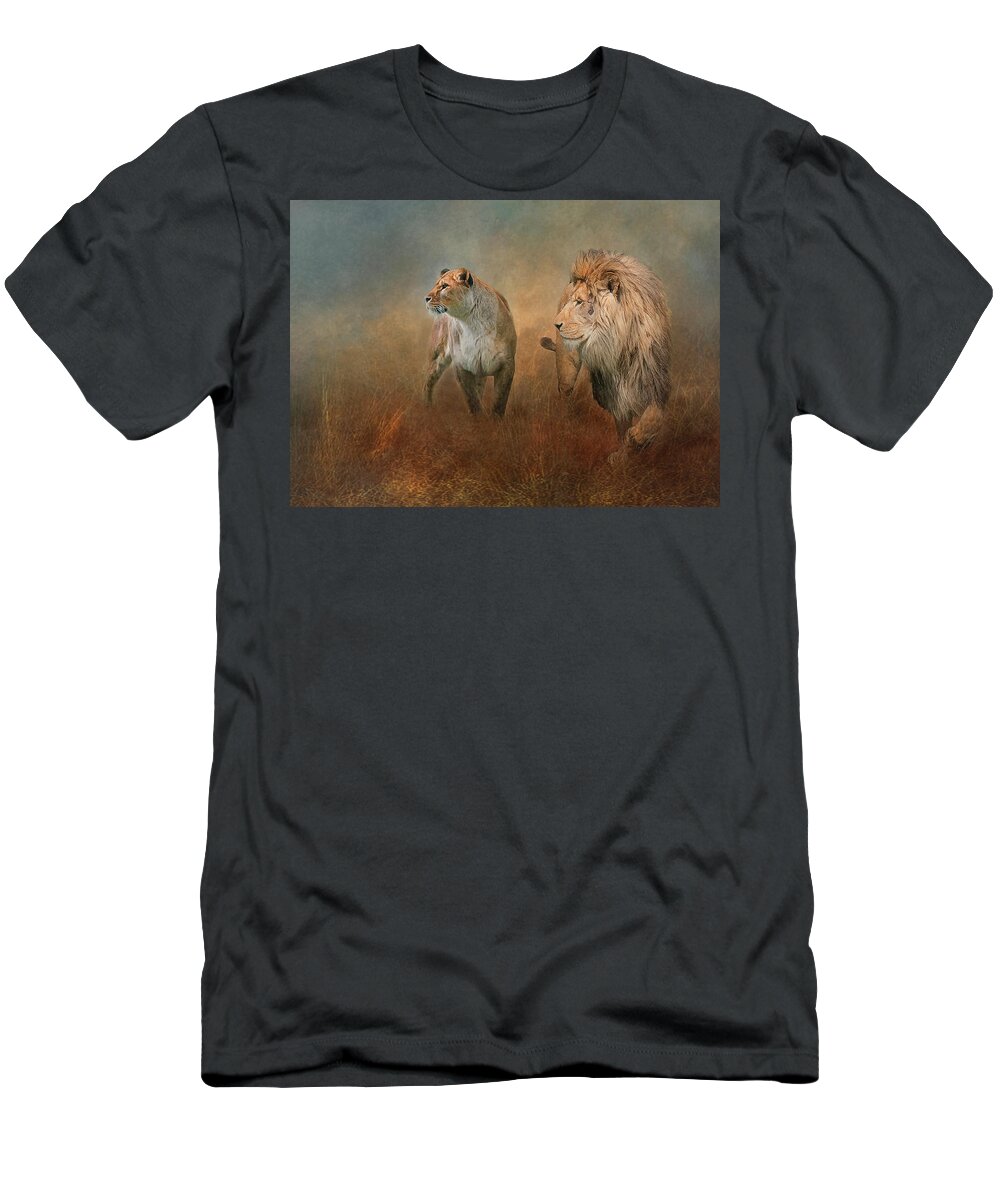 Lions T-Shirt featuring the photograph Savanna Lions by Brian Tarr