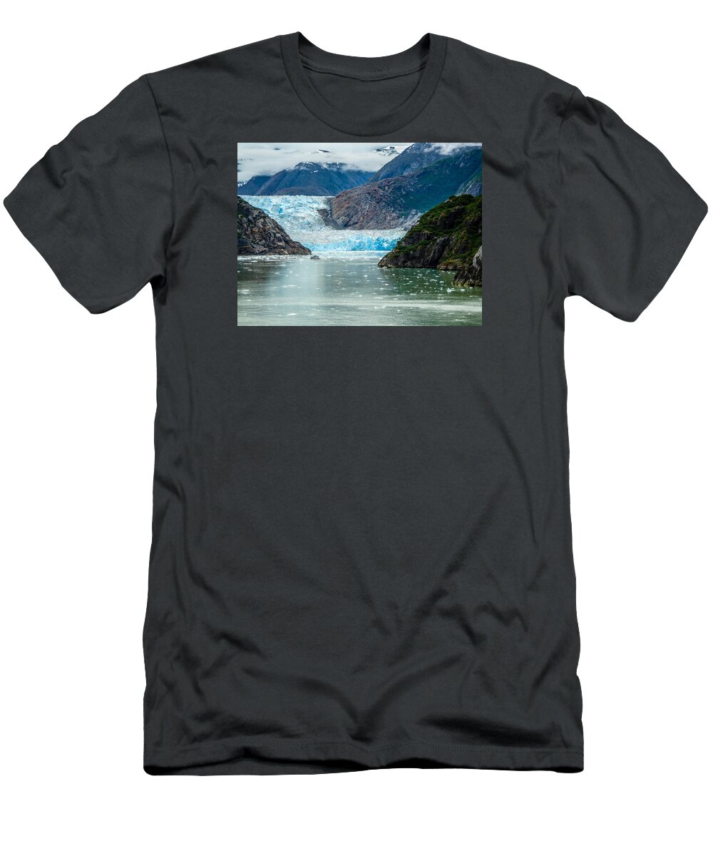 Alaska T-Shirt featuring the photograph Sawyer Glacier by Pamela Newcomb