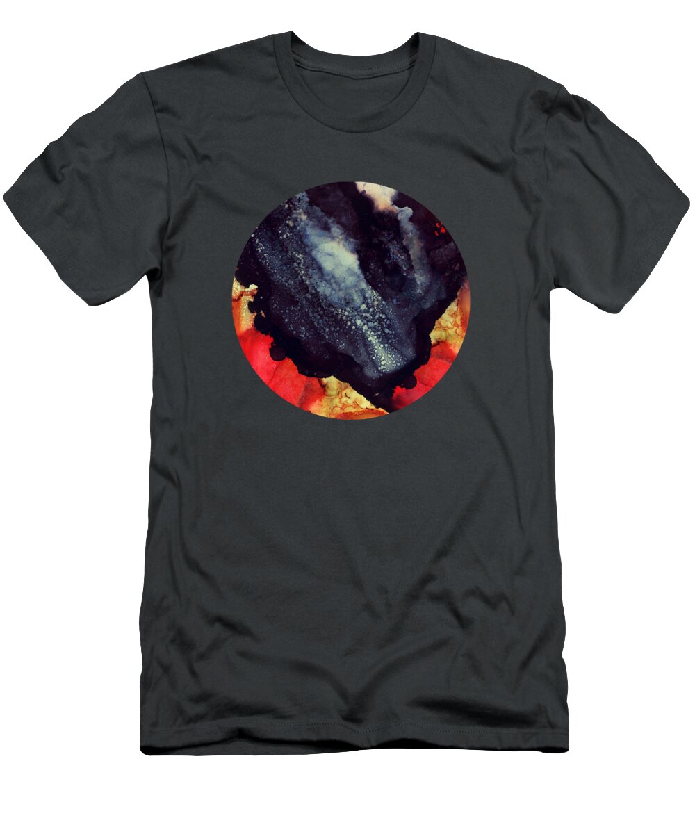 Scarlet T-Shirt featuring the digital art Scarlet Abstract by Spacefrog Designs
