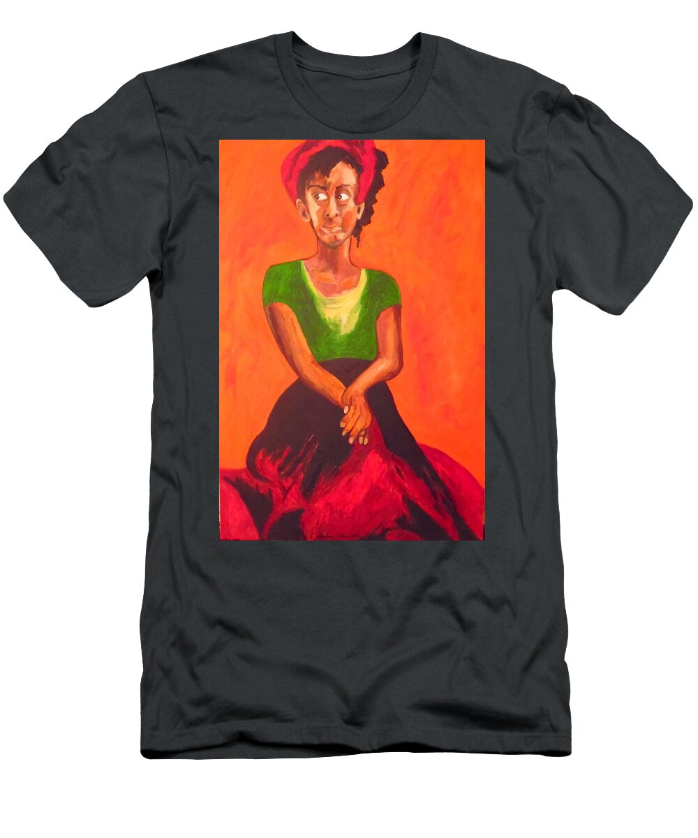 Scarlet T-Shirt featuring the painting Scarlet by Esther Newman-Cohen