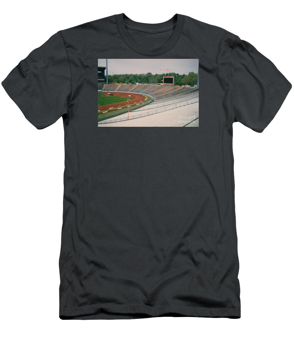  T-Shirt featuring the photograph Schalke 04 - Parkstadion - North Goal Stand 1 - April 1997 by Legendary Football Grounds