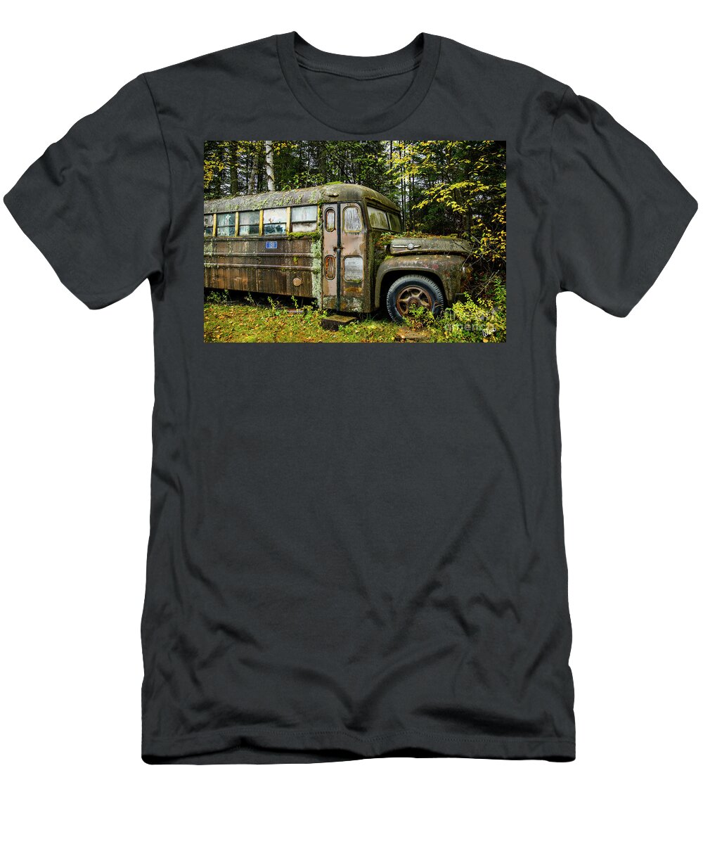 Maine T-Shirt featuring the photograph School Bus Camp by Alana Ranney