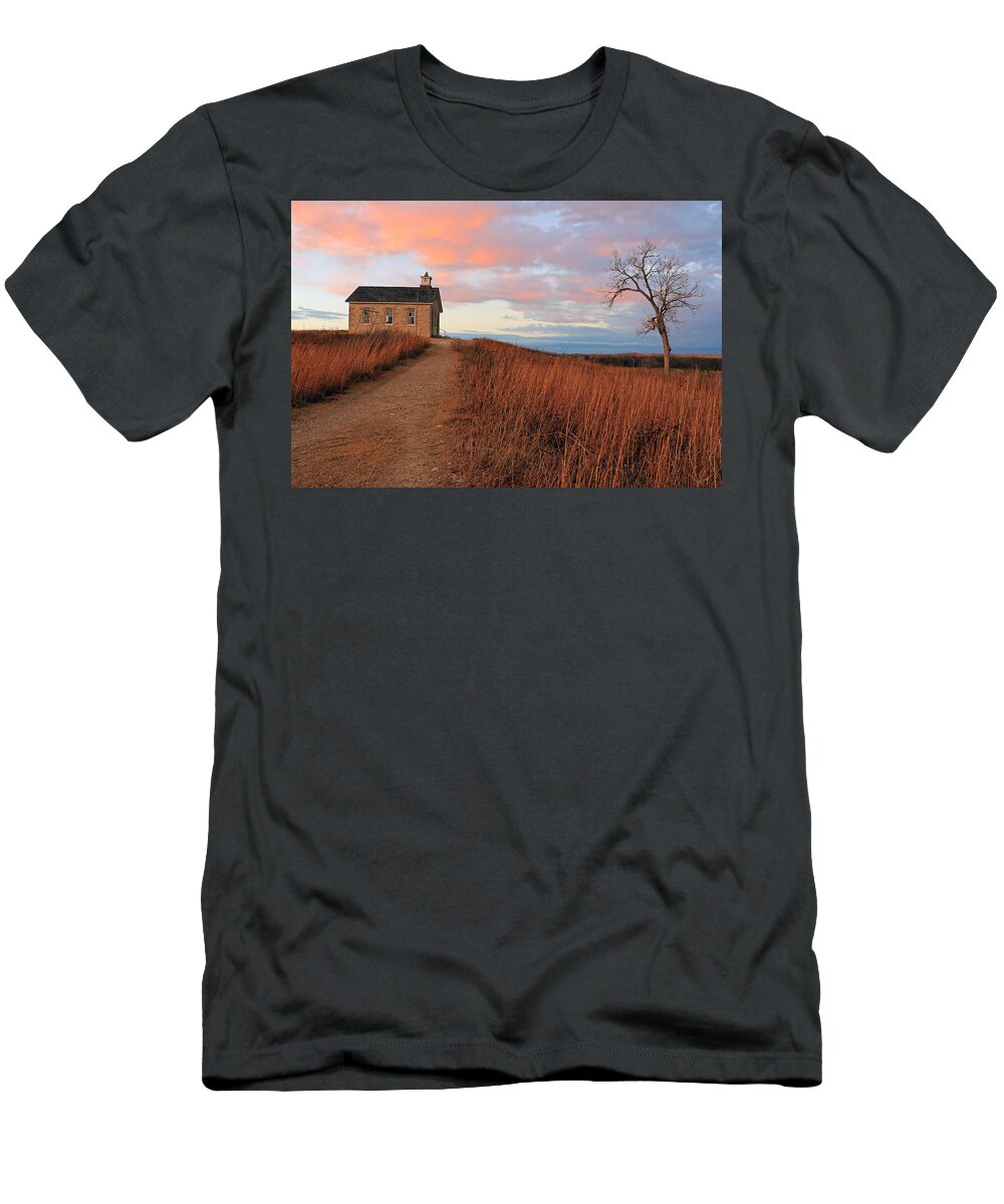 Ks T-Shirt featuring the photograph School House Road by Christopher McKenzie