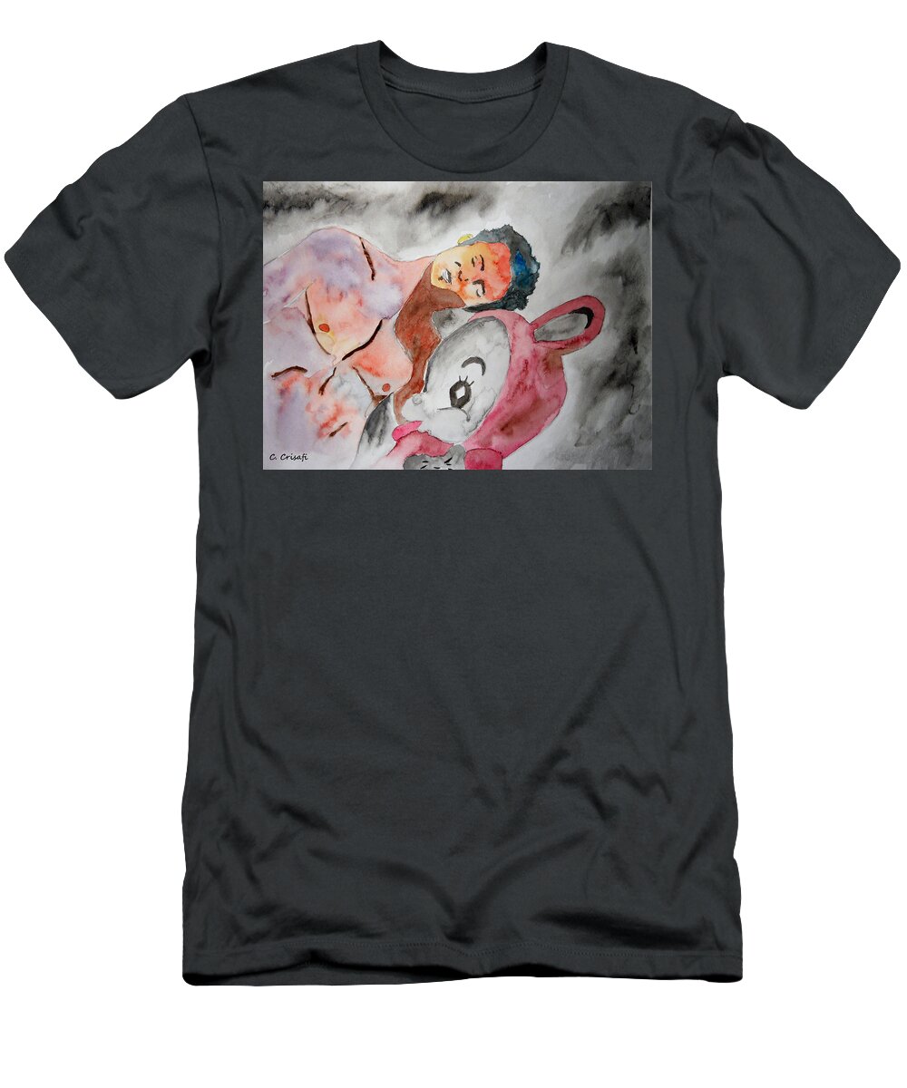 Scott Weiland T-Shirt featuring the painting Scott Weiland - Stone Temple Pilots - Music Inspiration Series by Carol Crisafi