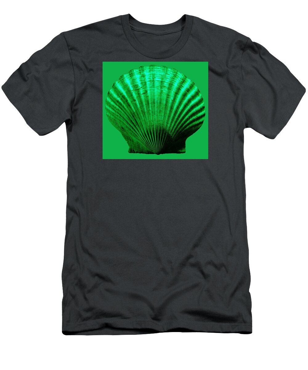 Sea T-Shirt featuring the photograph Sea Shell -Green by WAZgriffin Digital