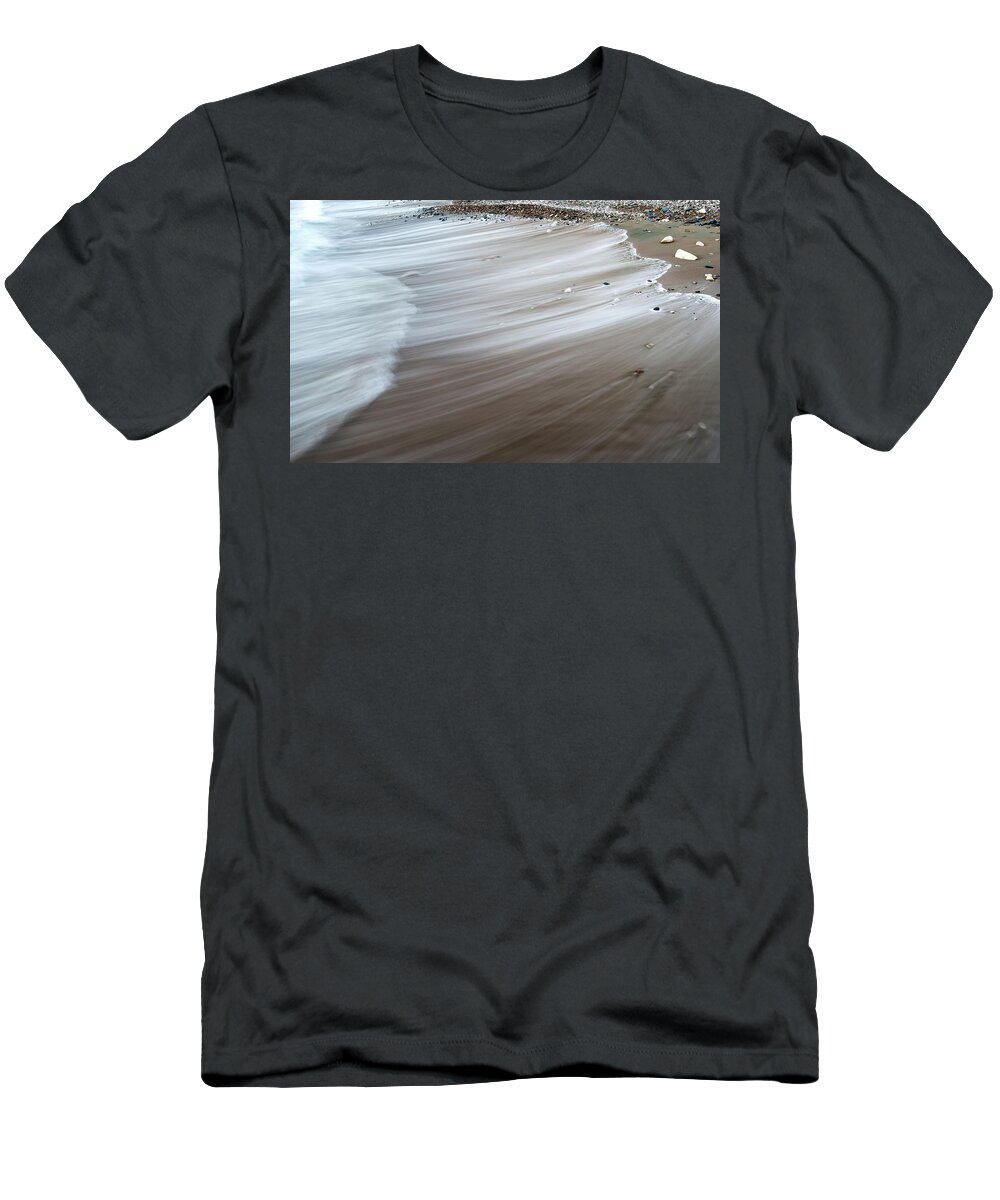 Coastline T-Shirt featuring the photograph Sea water nature abstract background by Michalakis Ppalis