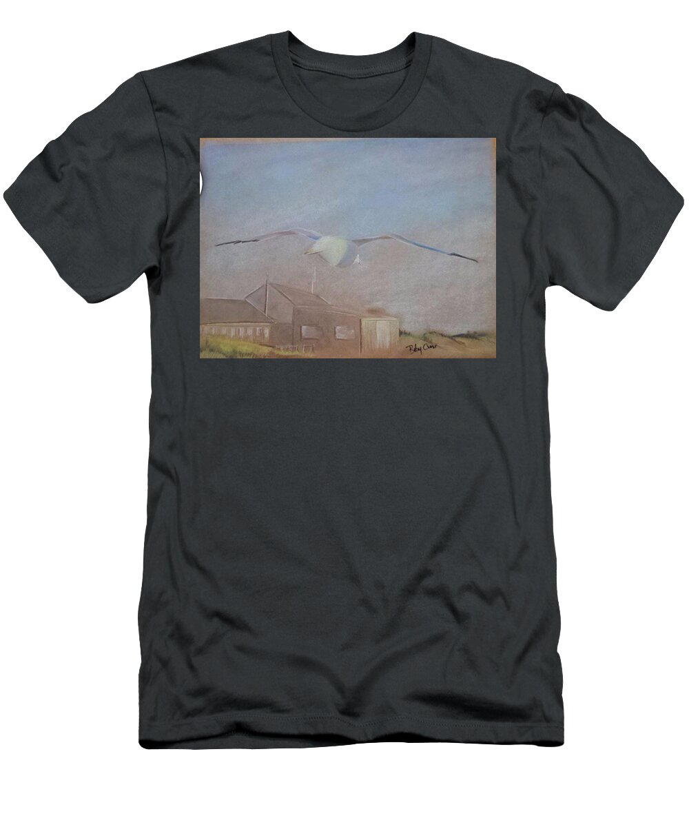 Pastels T-Shirt featuring the pastel Seagull by Betsy Carlson Cross