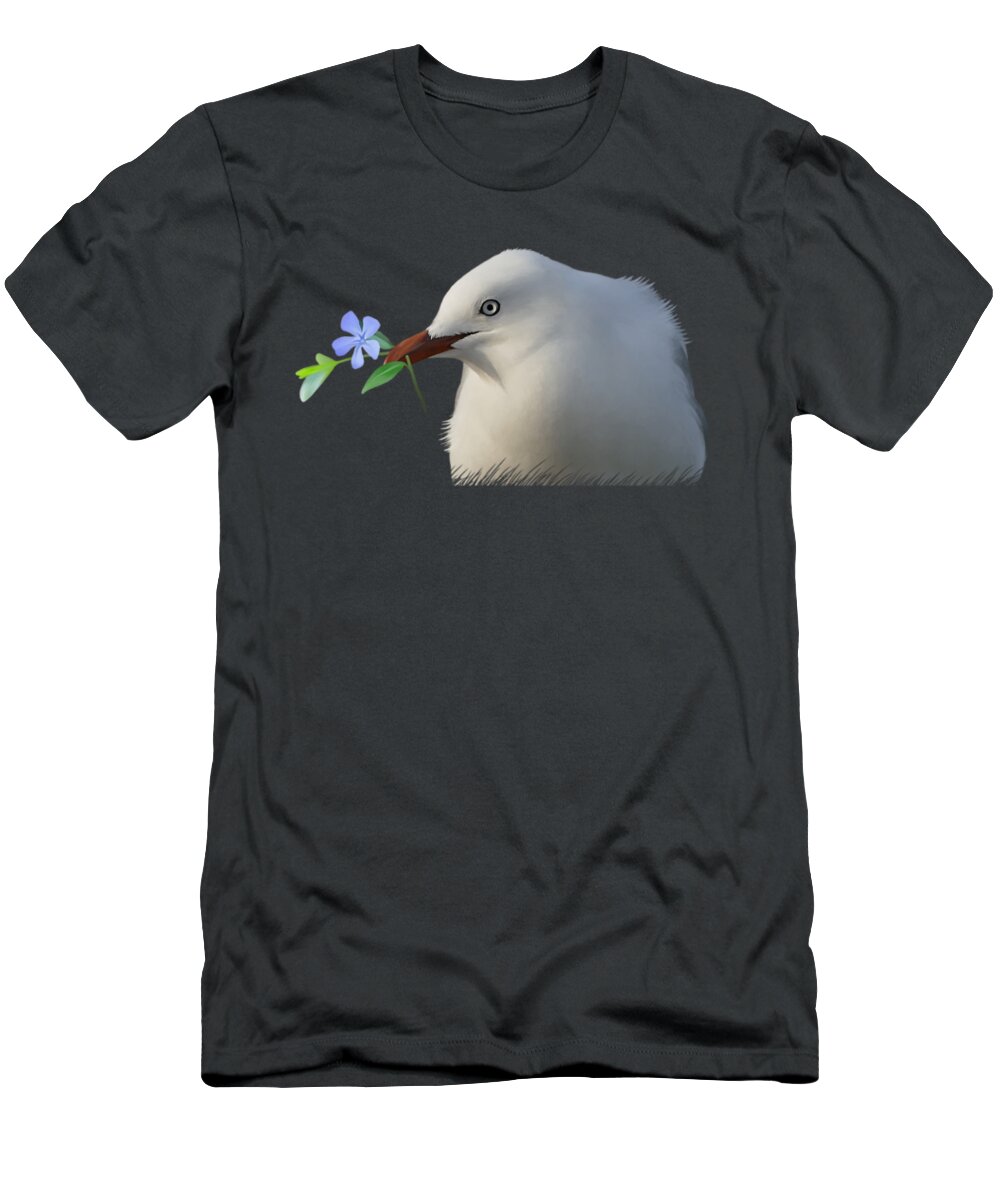 Seagull T-Shirt featuring the painting Seagull by Ivana Westin
