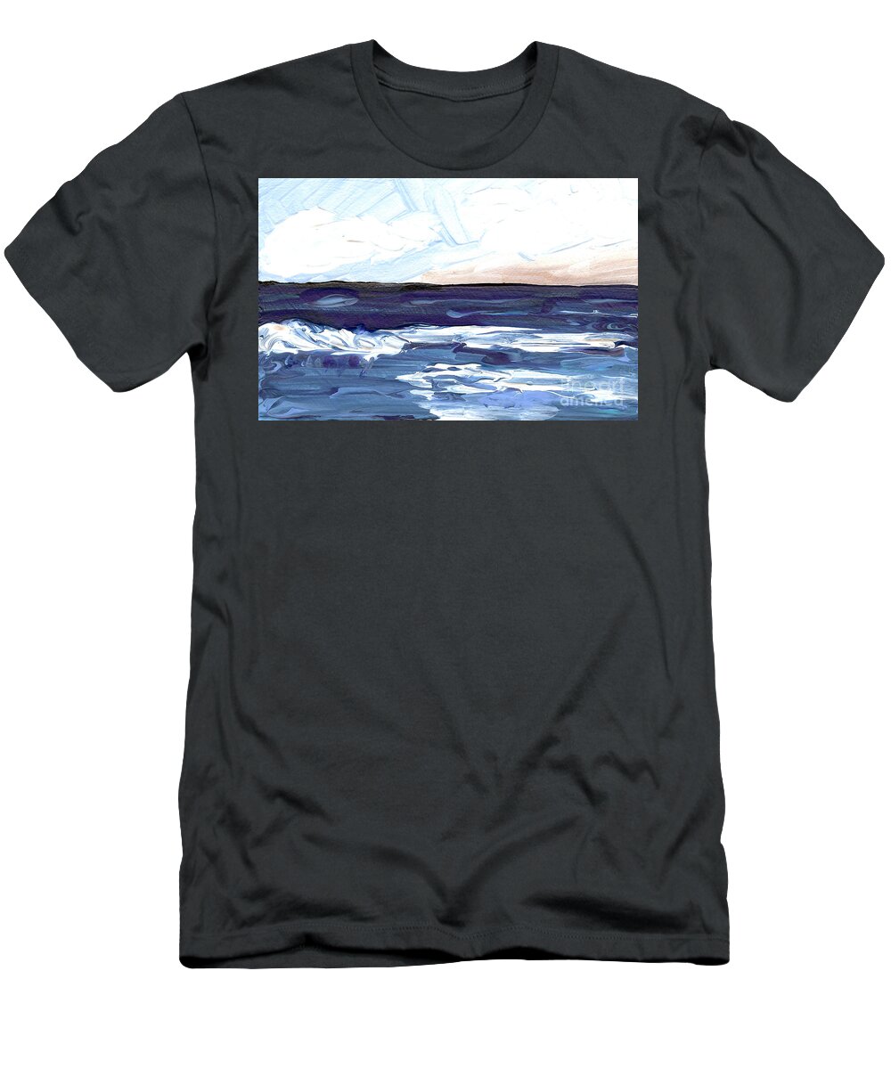 Seascape T-Shirt featuring the painting Seascape 1 by Helena M Langley