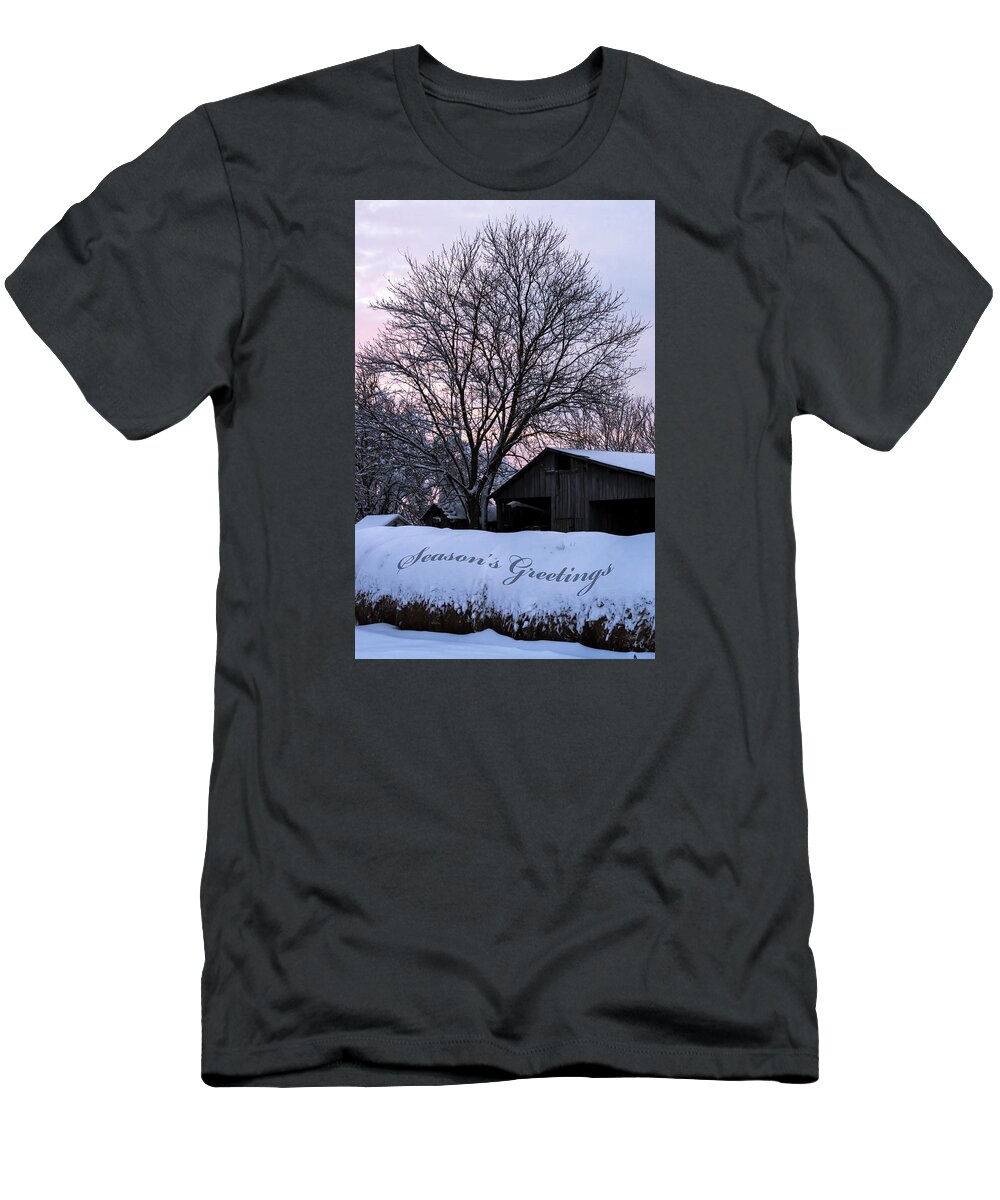 Farm T-Shirt featuring the photograph Season's Greetings - Farm by Holden The Moment