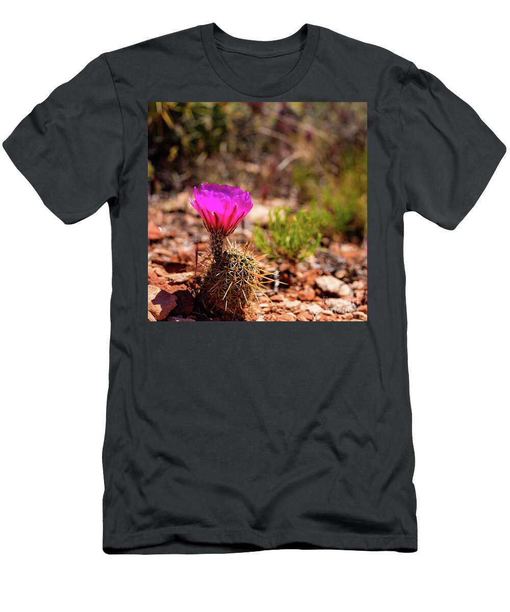 Arizona T-Shirt featuring the photograph Sedona Cactus Flower by Raul Rodriguez