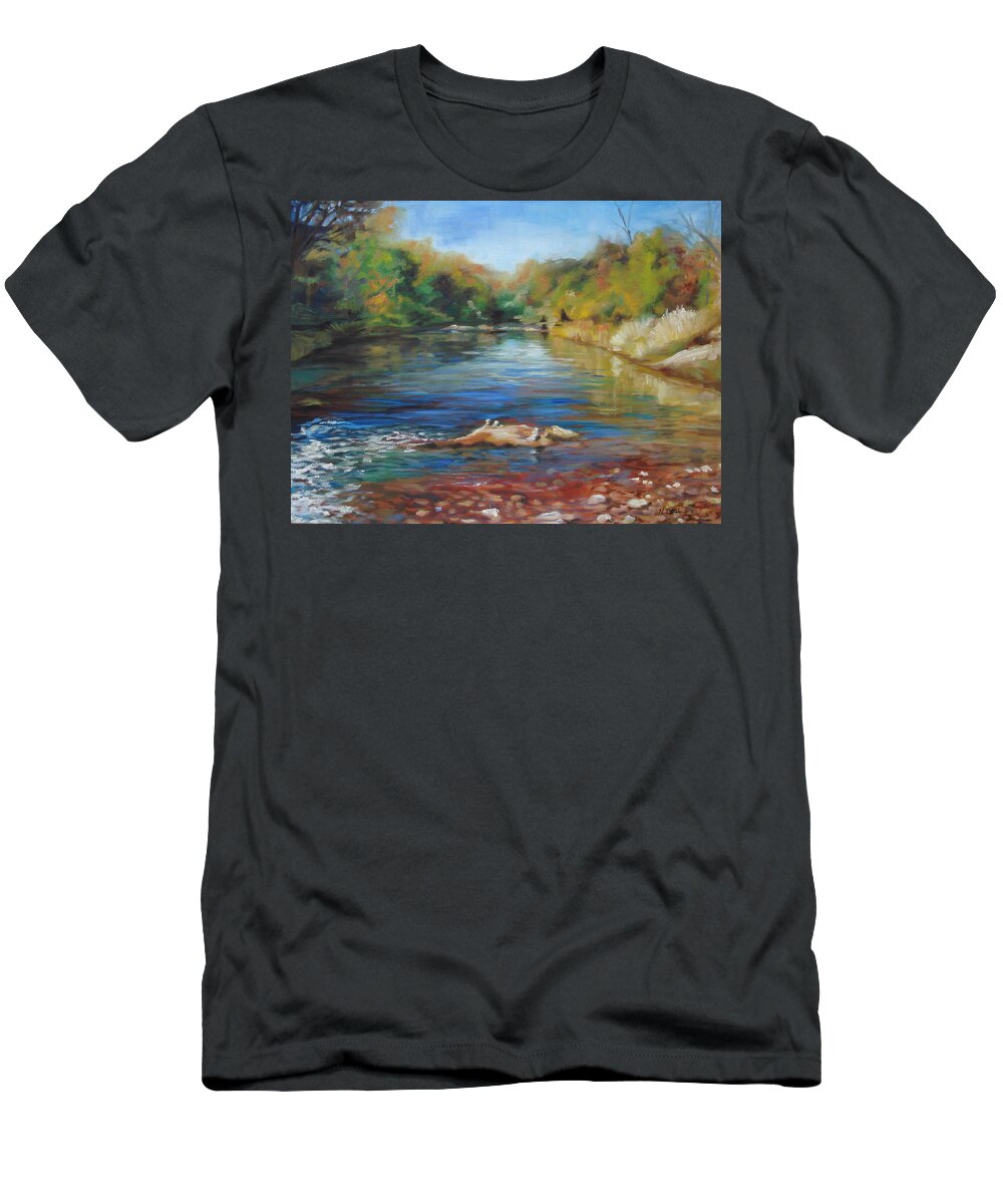 Landscape T-Shirt featuring the painting Sedona Creek by Nancy Isbell