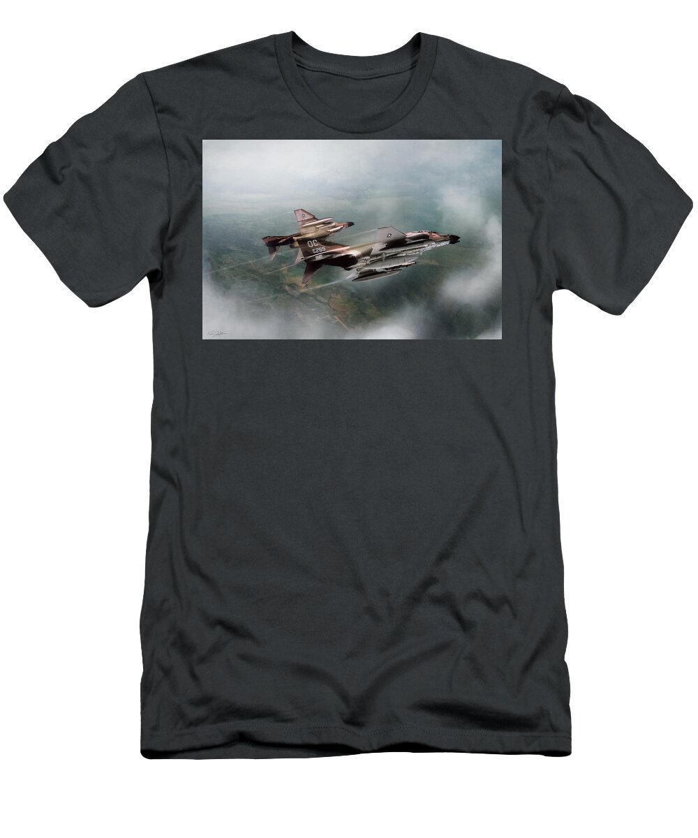 Aviation T-Shirt featuring the digital art Seek And Attack by Peter Chilelli
