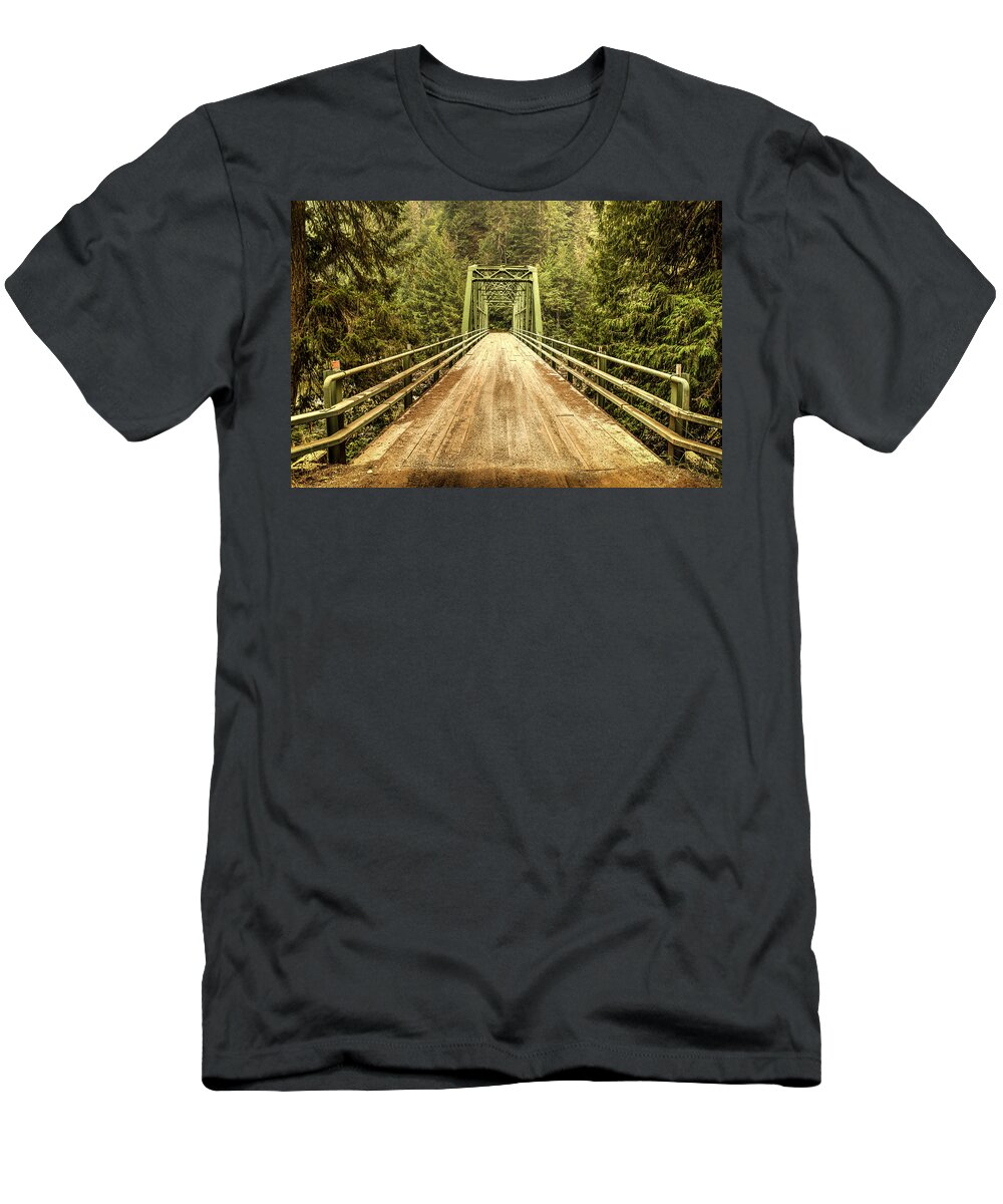Green T-Shirt featuring the photograph Selway River Bridge by Brad Stinson