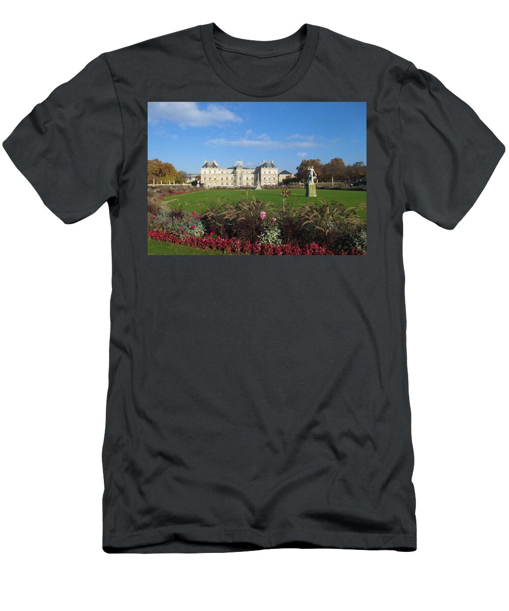 Jardin Du Luxembourg T-Shirt featuring the photograph Senate from Jardin du Luxembourg by Christopher J Kirby