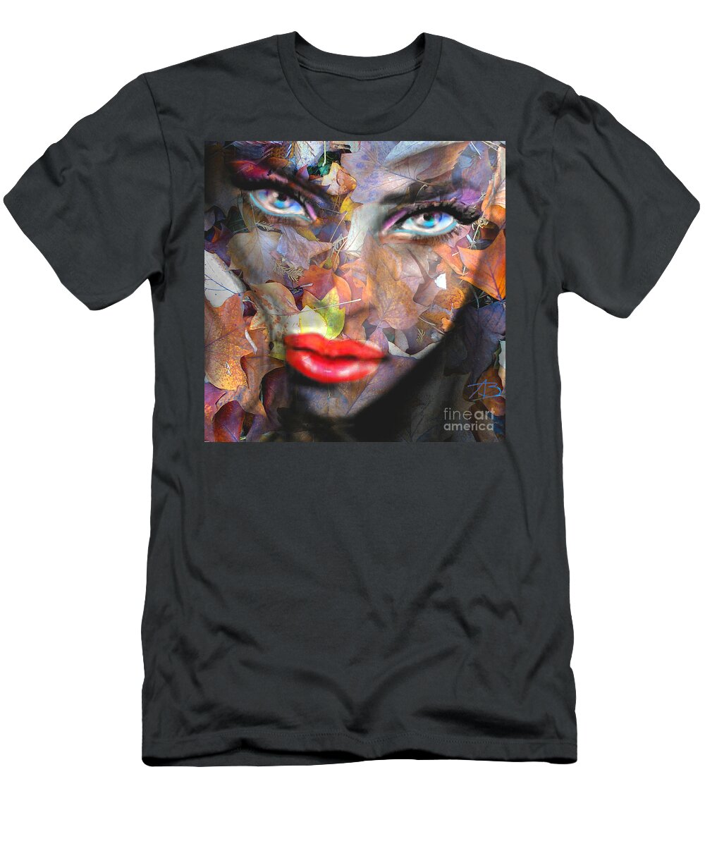 Angie Braun T-Shirt featuring the painting Sensual Eyes Autumn by Angie Braun