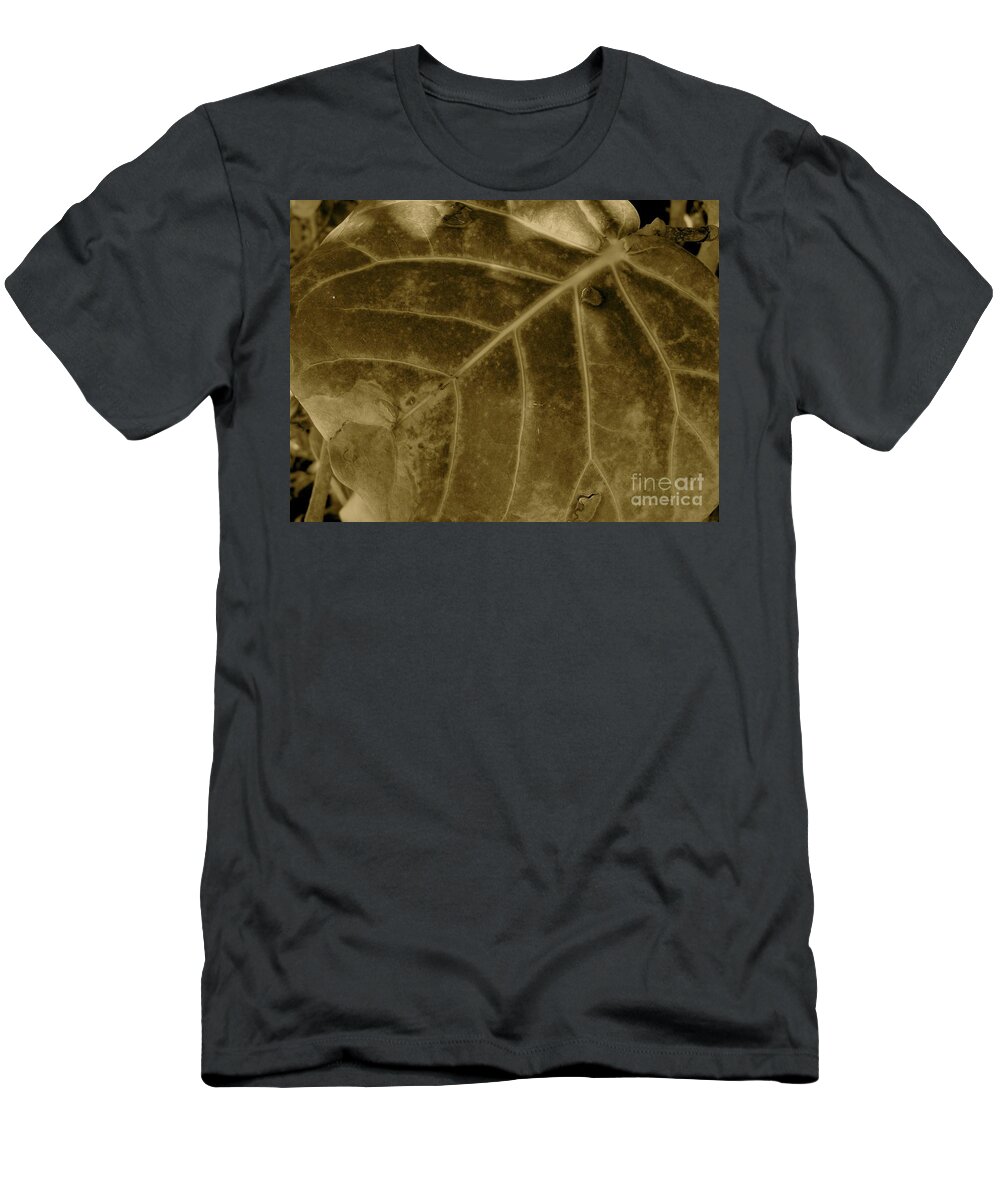 Leaf T-Shirt featuring the photograph Sepia Foliage by Mafalda Cento