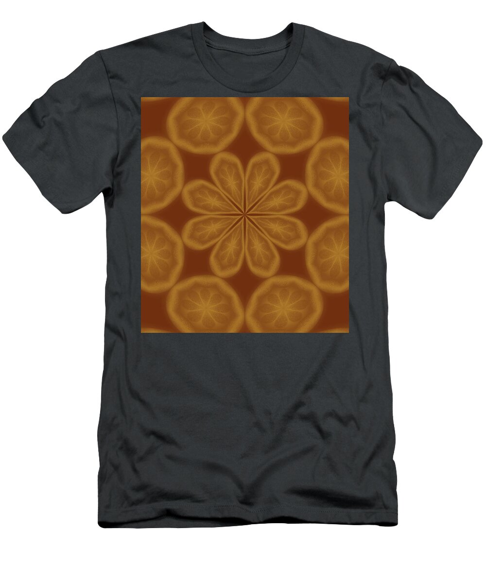 Art T-Shirt featuring the digital art Sepia Oranges by Ee Photography