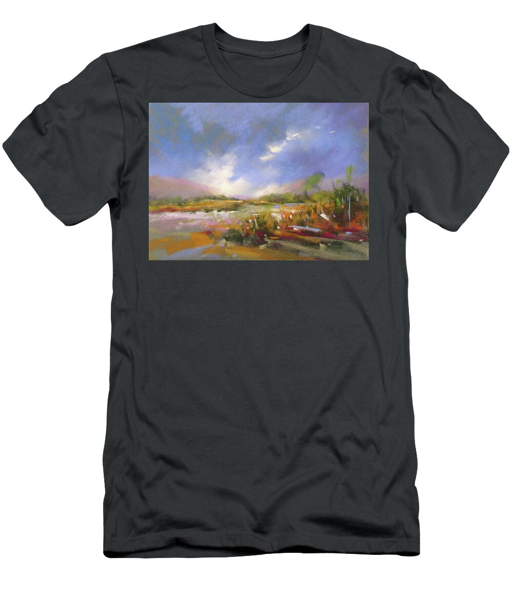 Landscape T-Shirt featuring the painting September Skies by Rae Andrews