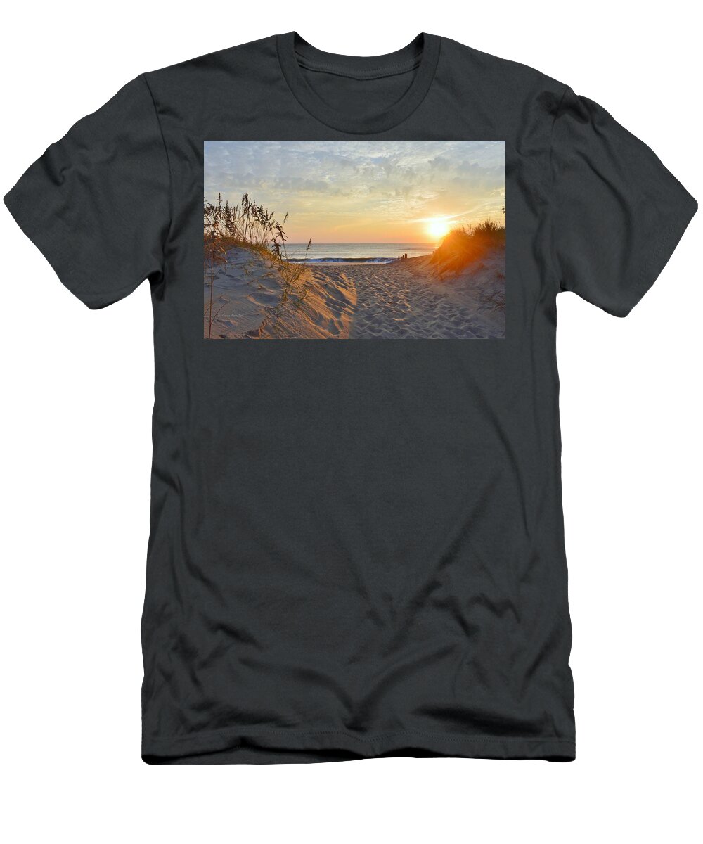Obx Sunrise T-Shirt featuring the photograph September Sunrise by Barbara Ann Bell
