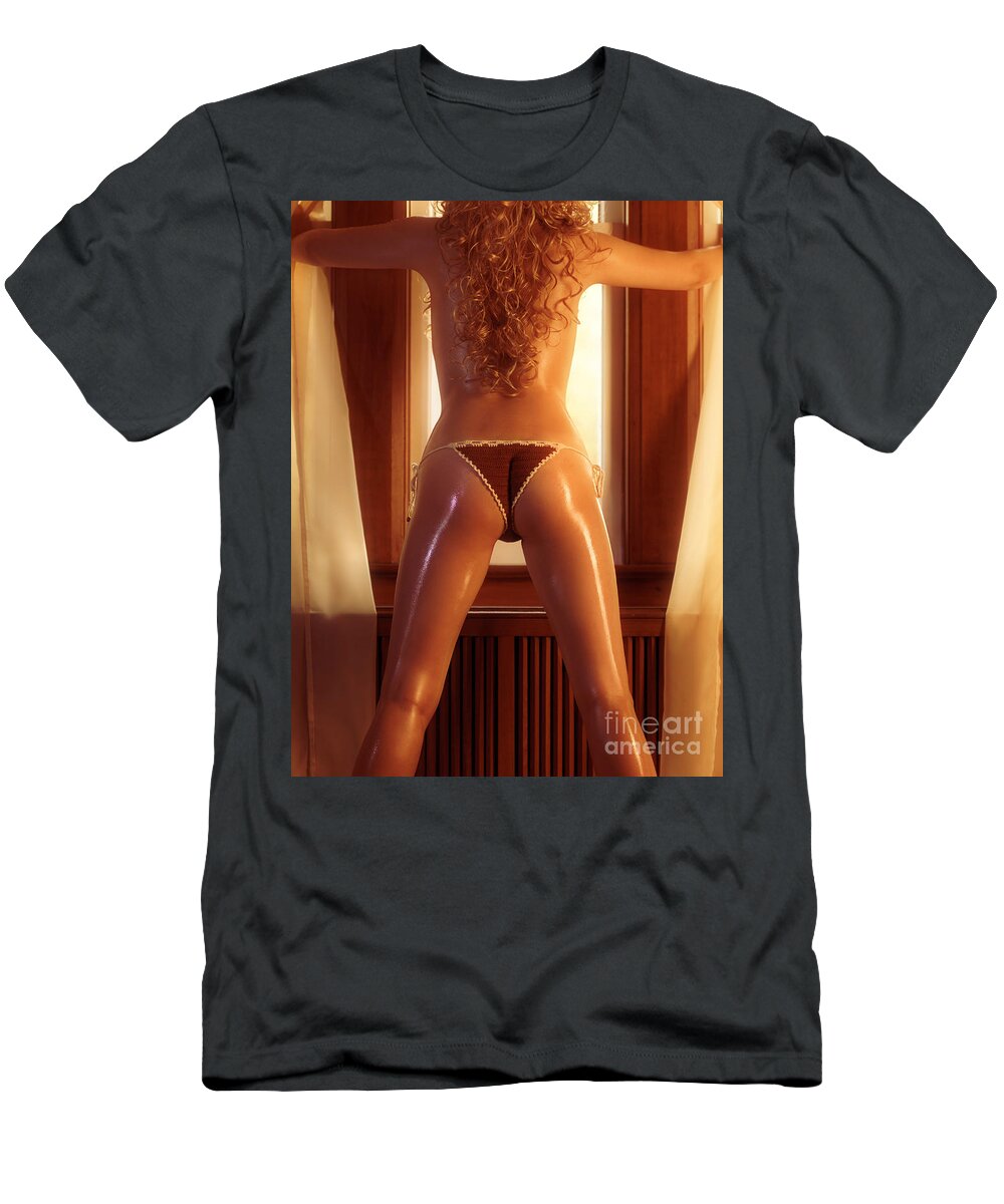 Naked 50 something woman standing Sexy Half Naked Woman Standing At Window T Shirt For Sale By Maxim Images Prints