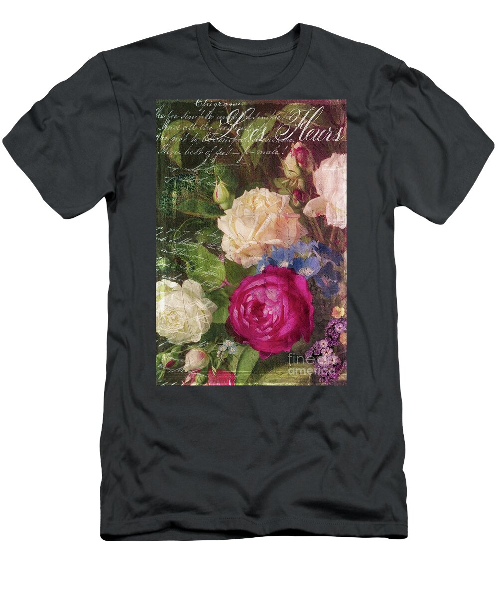Shabby Roses T-Shirt featuring the painting Shabby Garden by Mindy Sommers