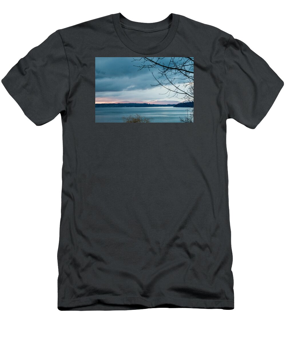 Clouds T-Shirt featuring the photograph Shades of Blue as Night Falls by E Faithe Lester