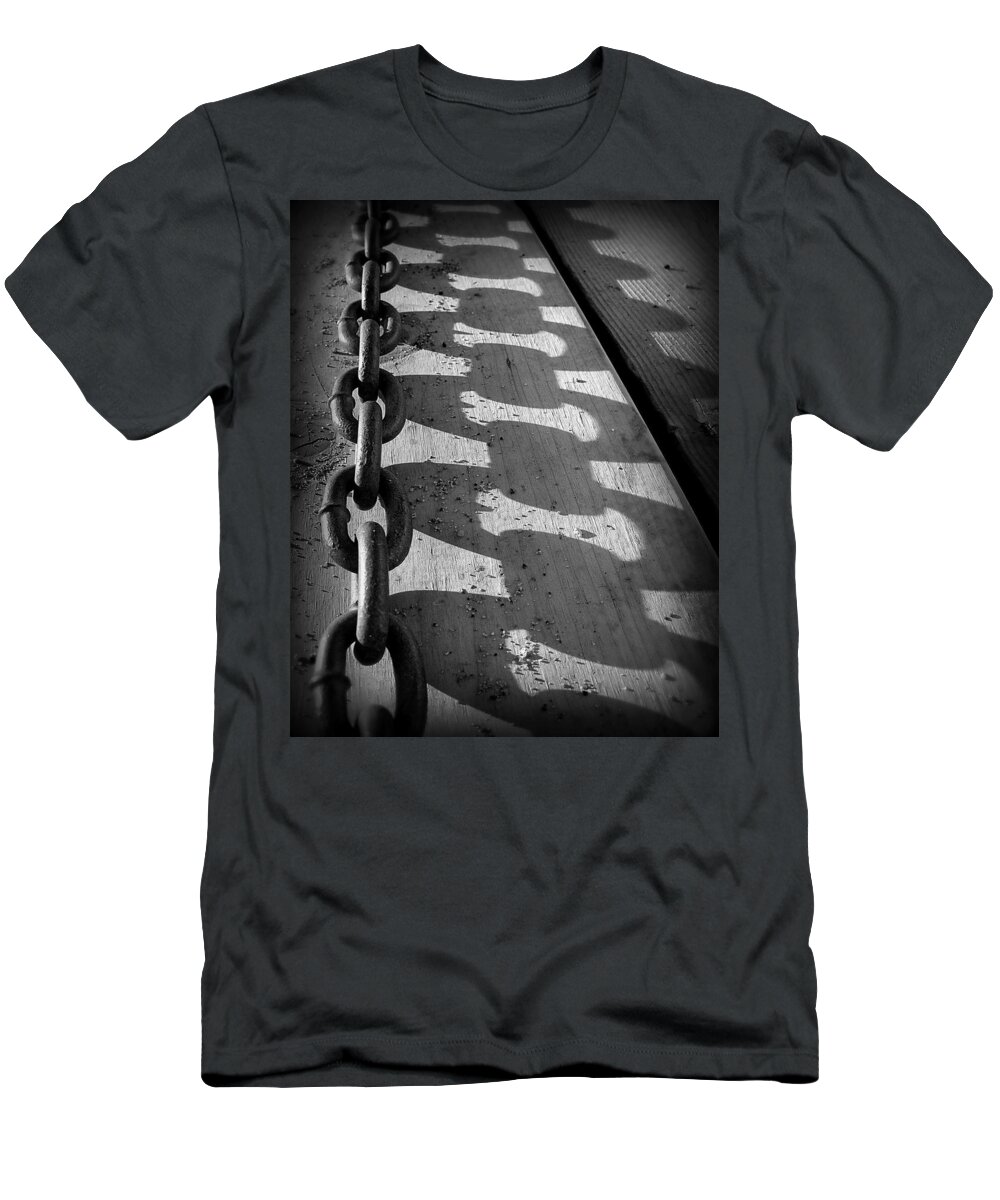 Chain T-Shirt featuring the photograph Shadow chain by Perry Webster