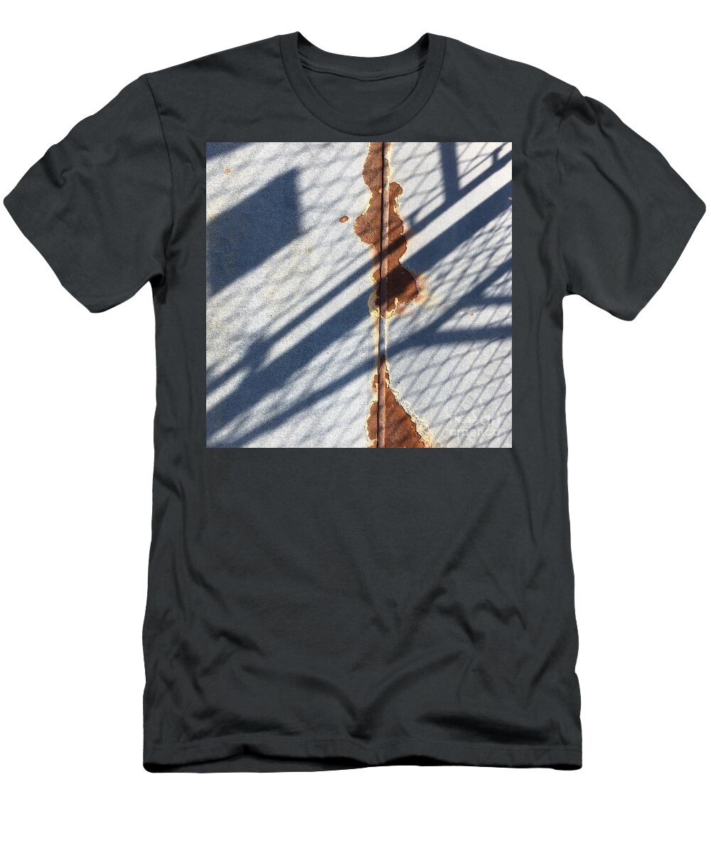 Rusty Floor T-Shirt featuring the photograph Shadow on seam by Flavia Westerwelle