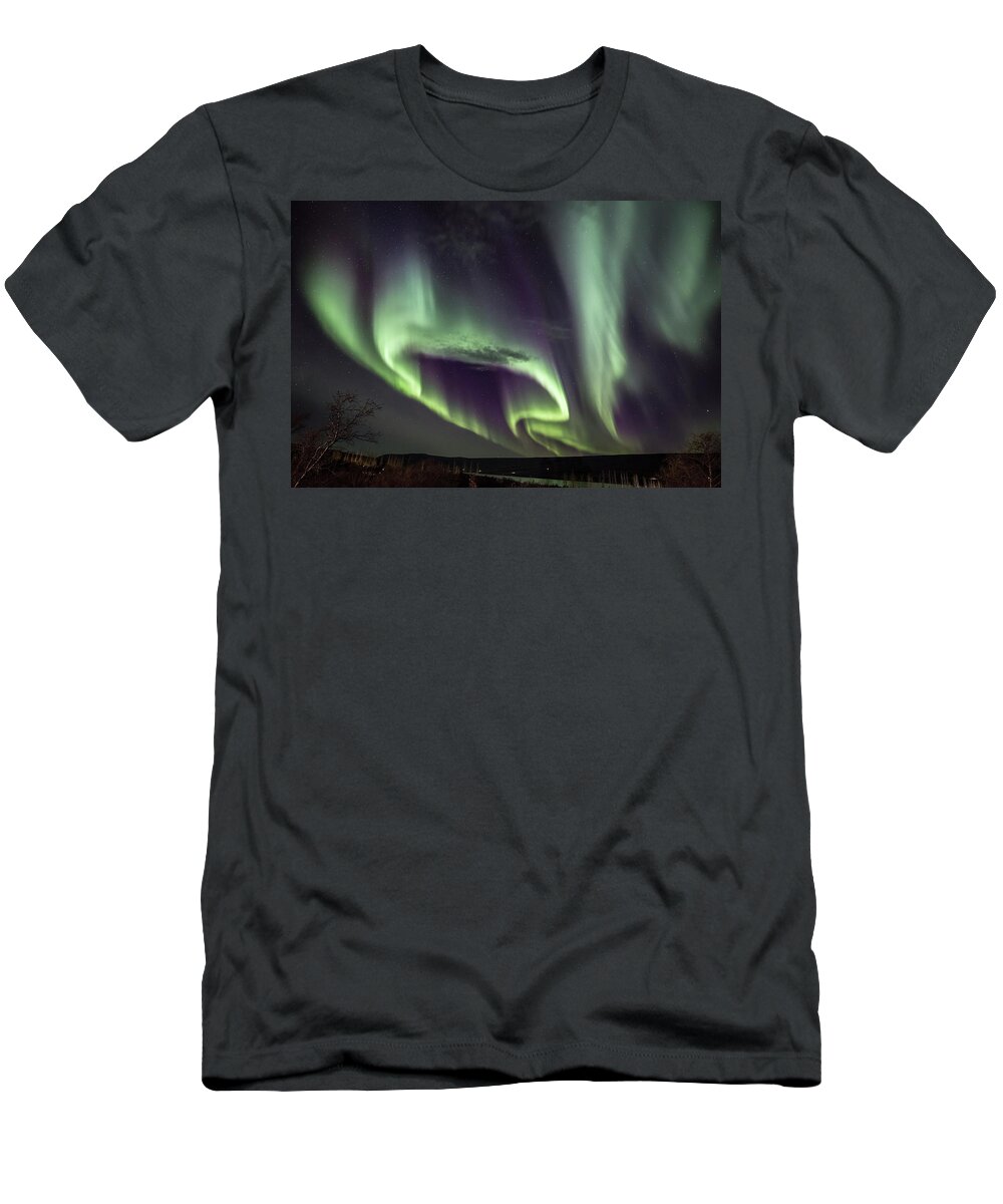 Aurora T-Shirt featuring the photograph Shape of aurora by Hitendra SINKAR
