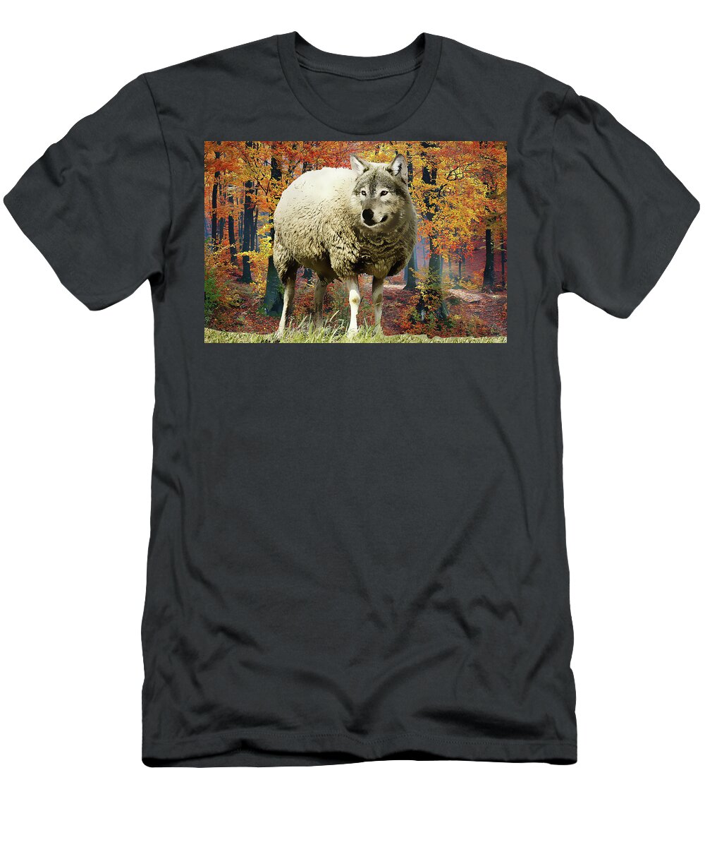 Sheep's Clothing T-Shirt featuring the painting Sheep's Clothing by Harry Warrick