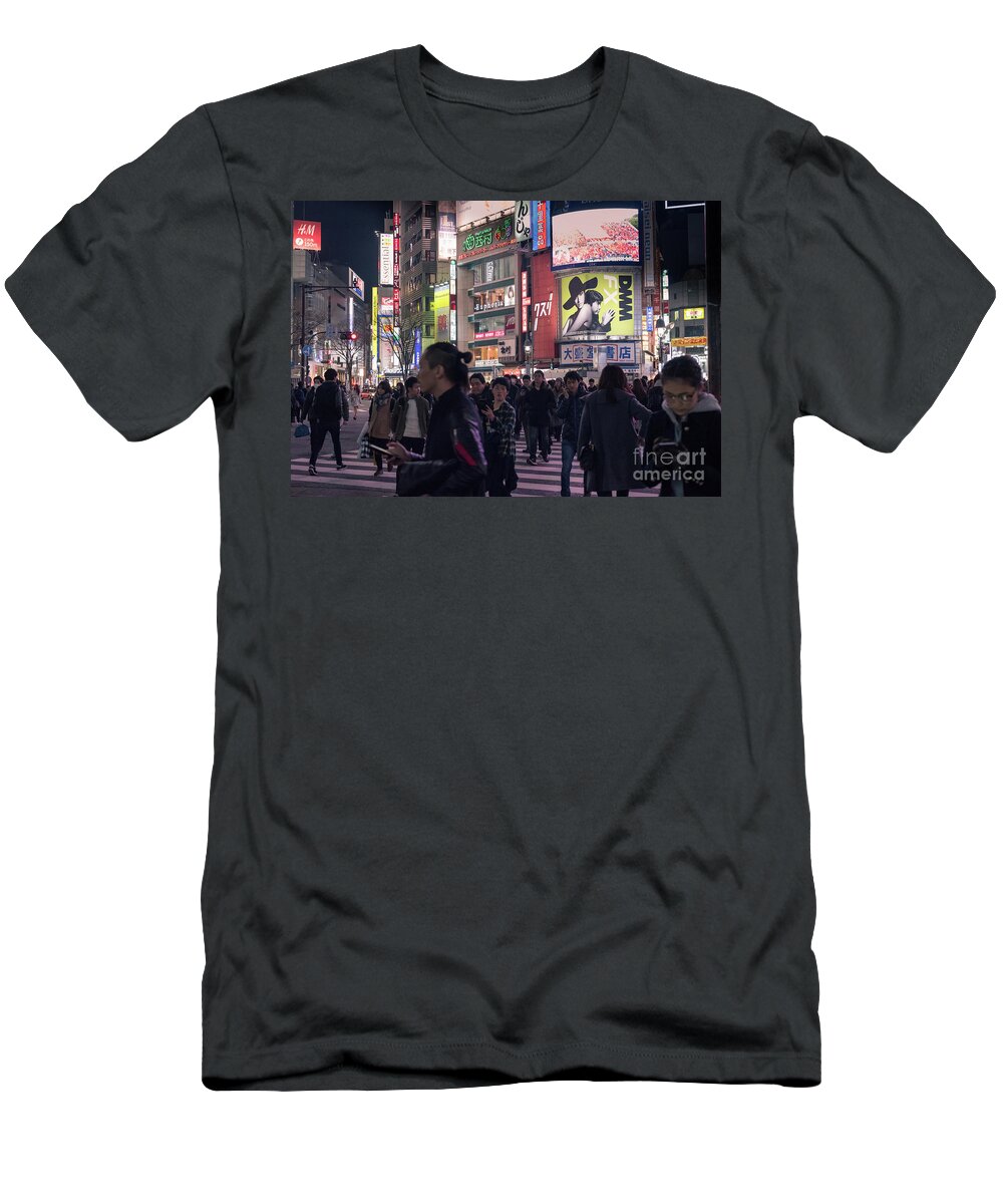 Shibuya T-Shirt featuring the photograph Shibuya Crossing, Tokyo Japan 3 by Perry Rodriguez