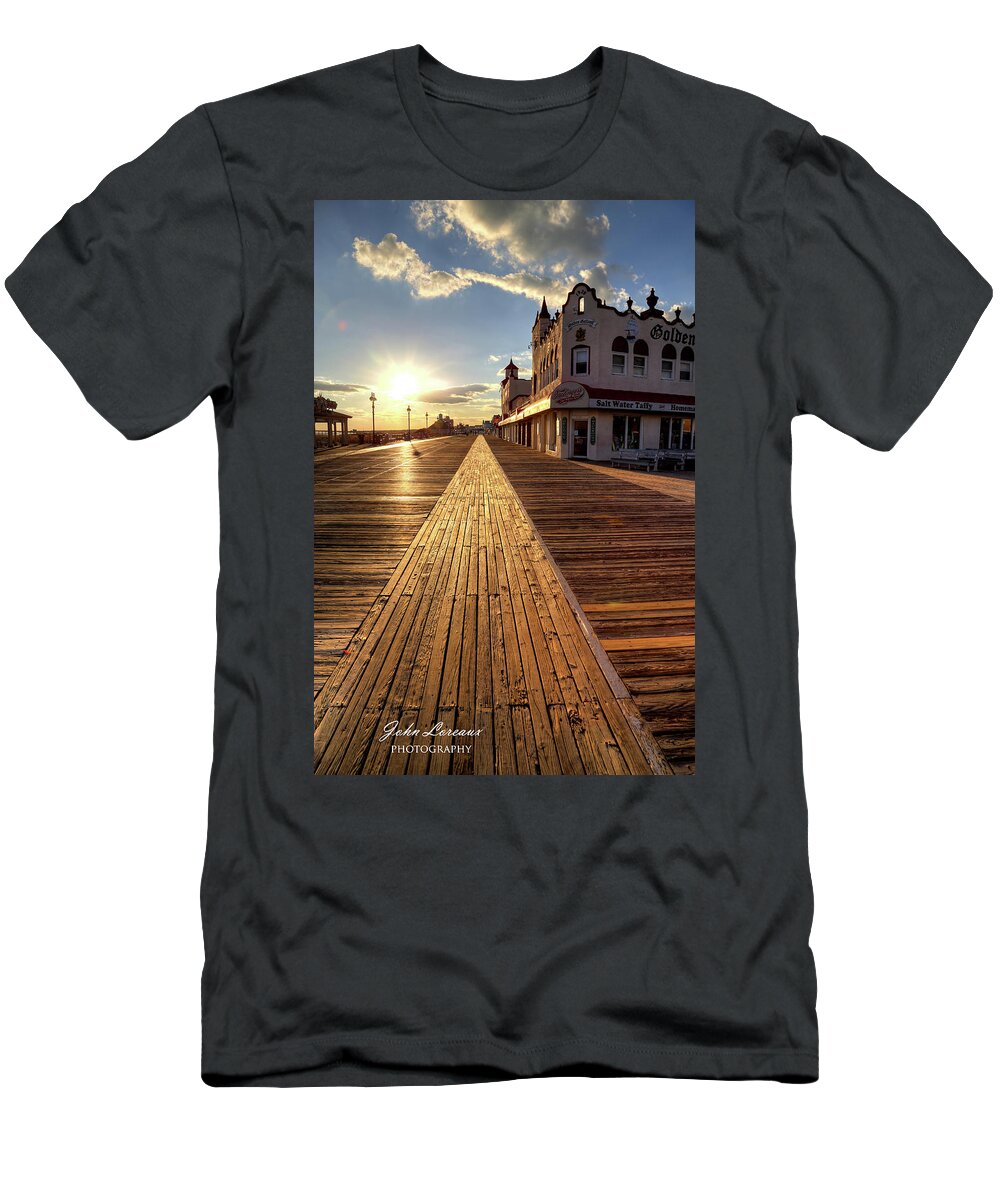 Boardwalk T-Shirt featuring the photograph Shining Walkway by John Loreaux