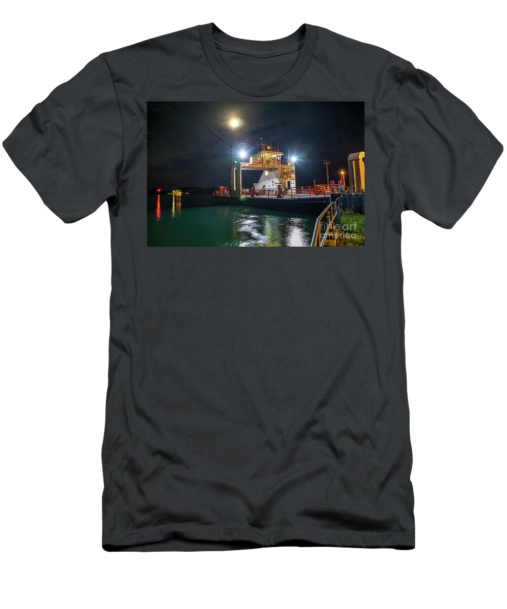 Ship T-Shirt featuring the photograph Ship Sugar Islander II In Da Moonlight -0937 by Norris Seward