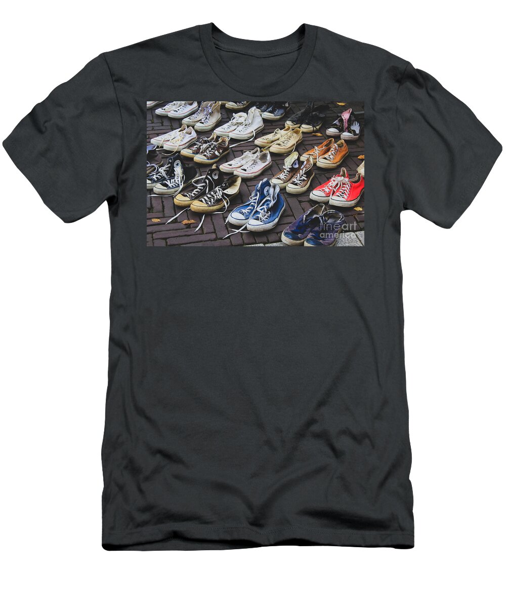 Sport T-Shirt featuring the photograph Shoes at a flea market by Iryna Liveoak