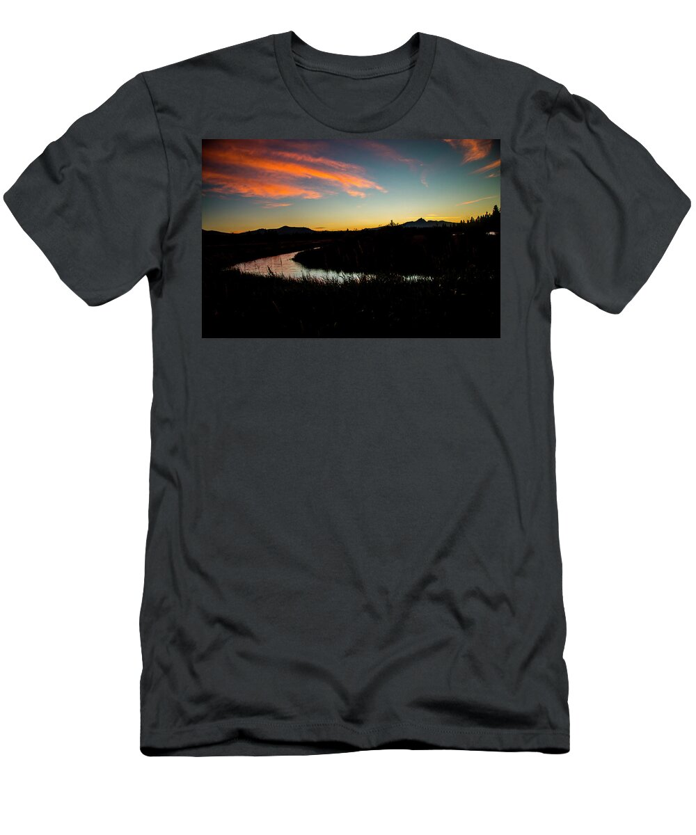 Mount Jefferson T-Shirt featuring the photograph Silhouette Sunset by Doug Scrima